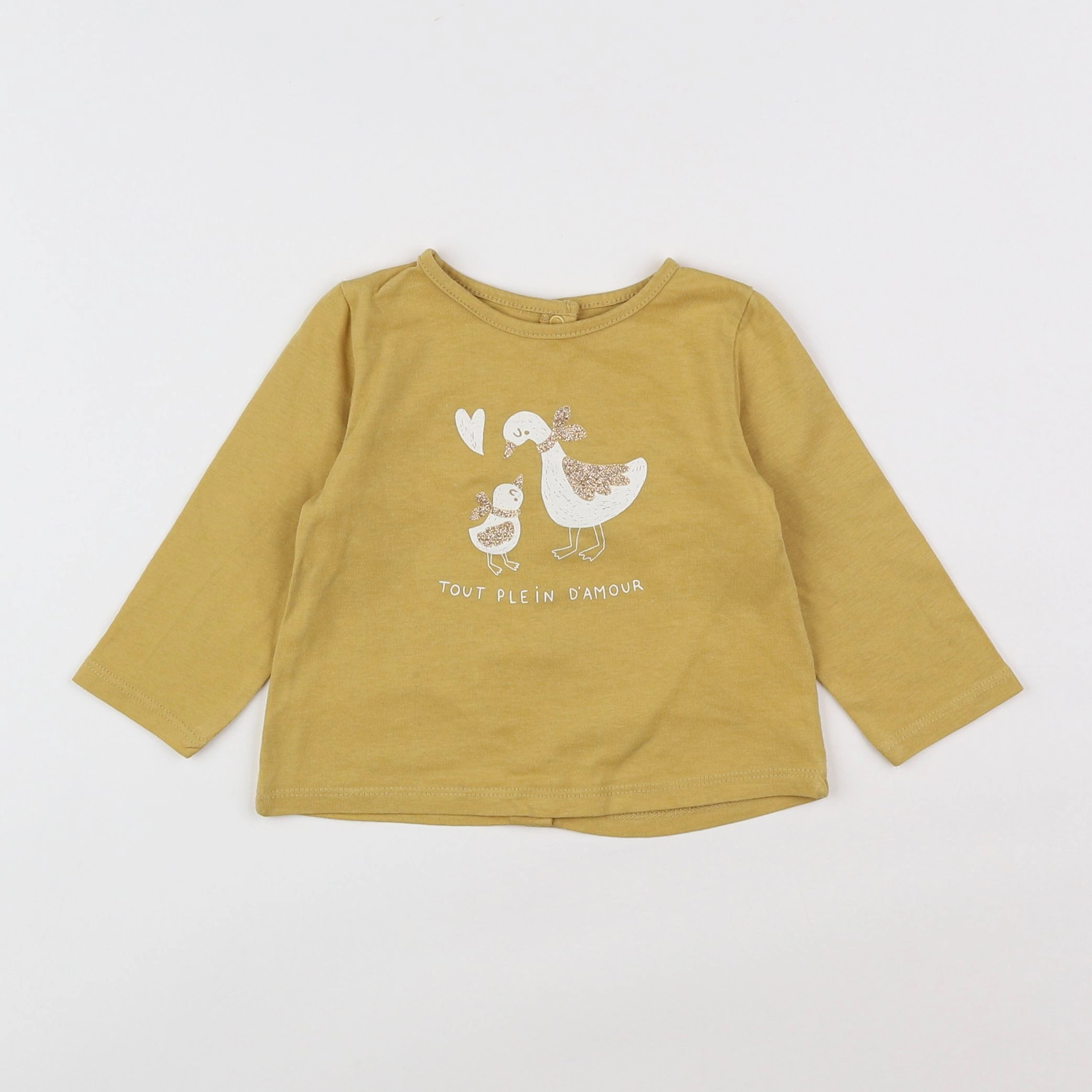 Vertbaudet - tee-shirt jaune - 6 mois