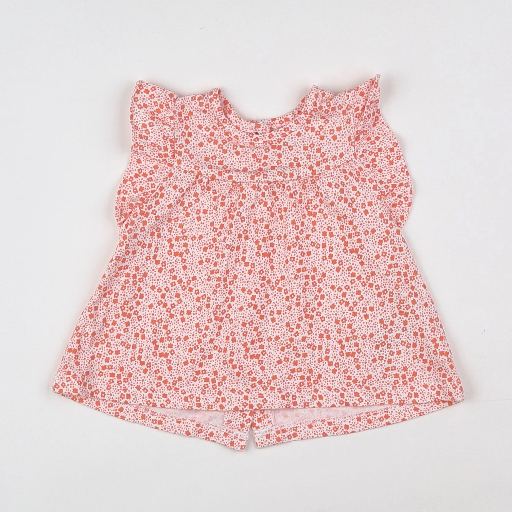 Vertbaudet - tee-shirt blanc, orange - 6 mois
