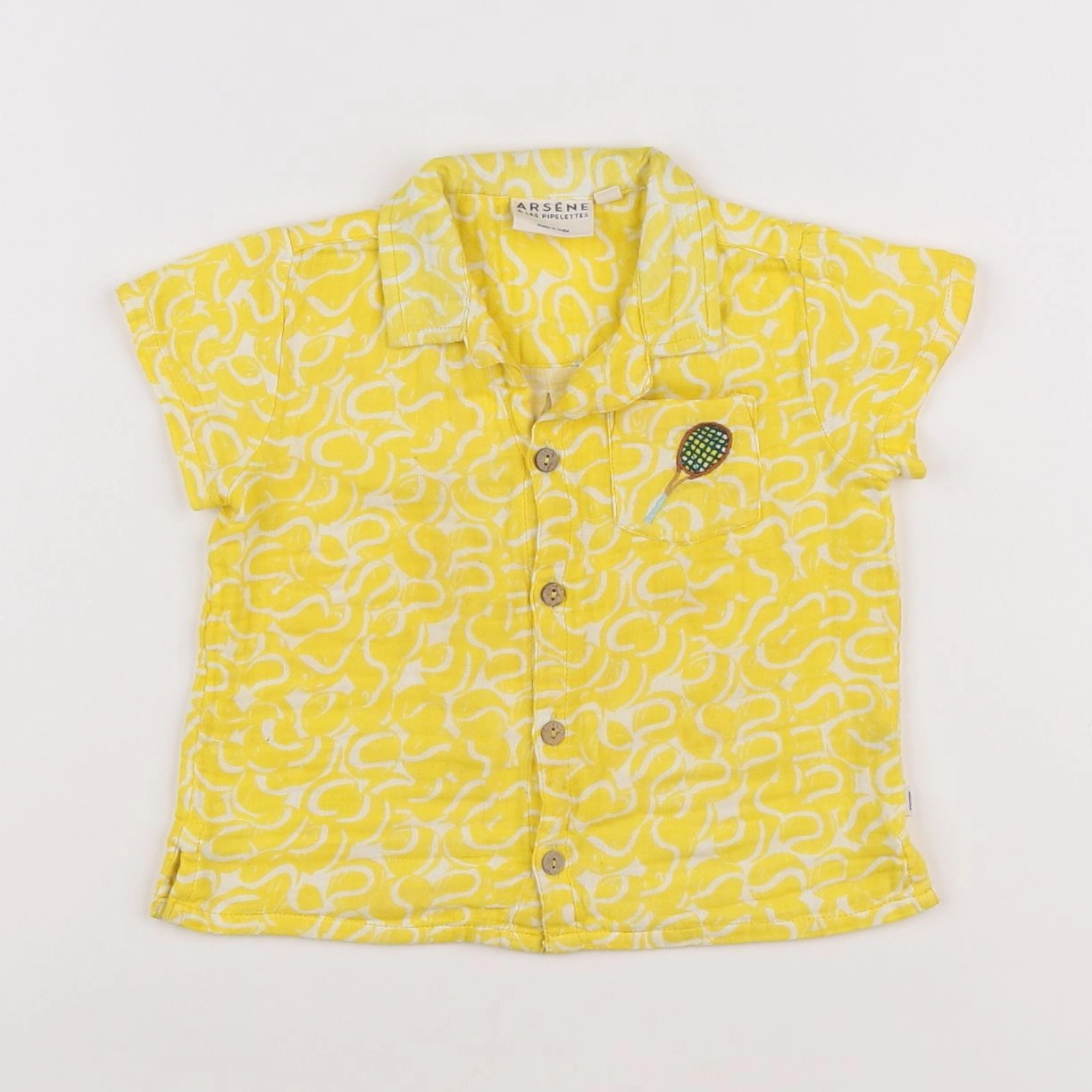 Arsène et les pipelettes - chemise jaune - 18 mois