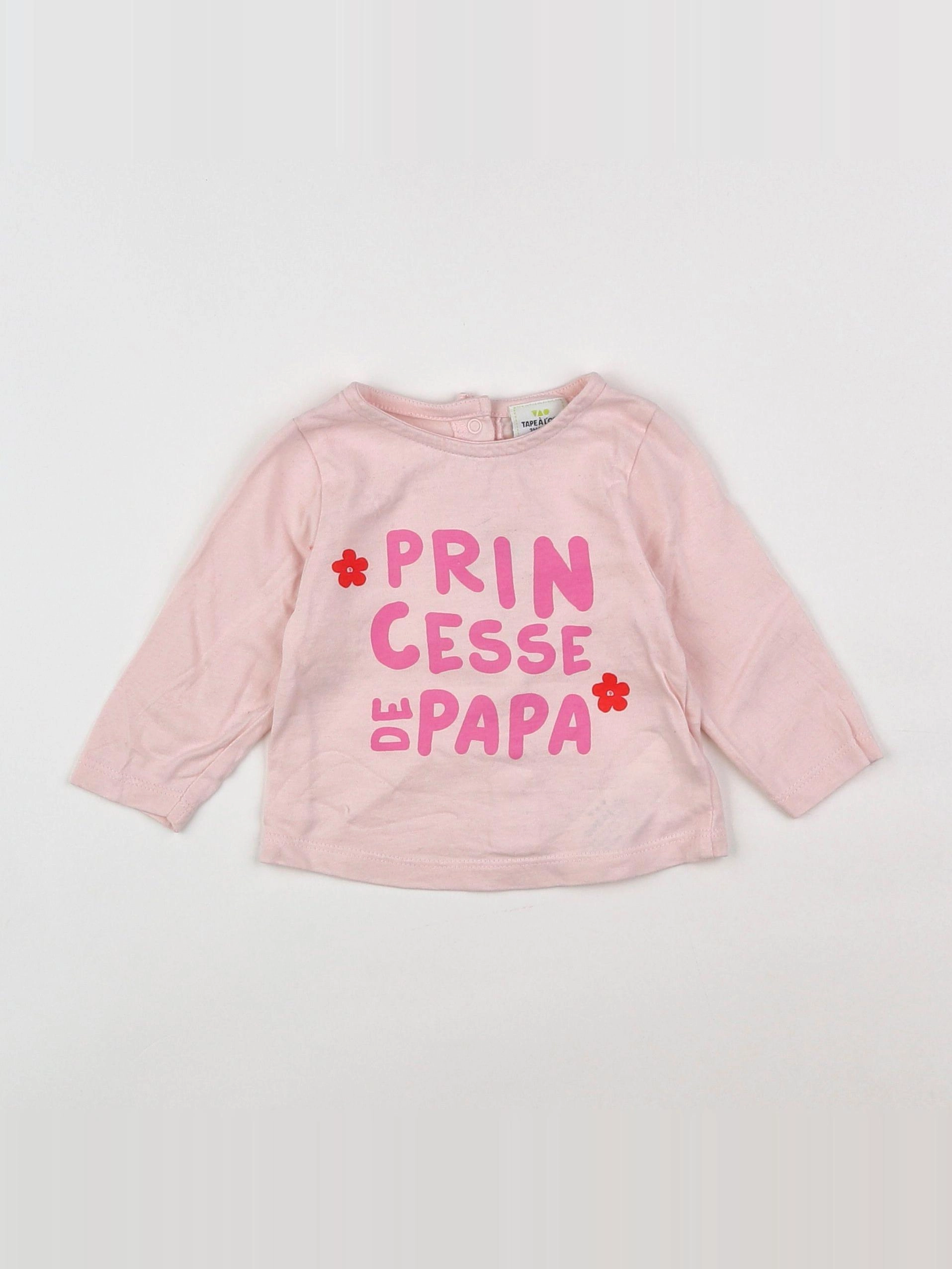 Tape à l'oeil - tee-shirt rose - 3 mois