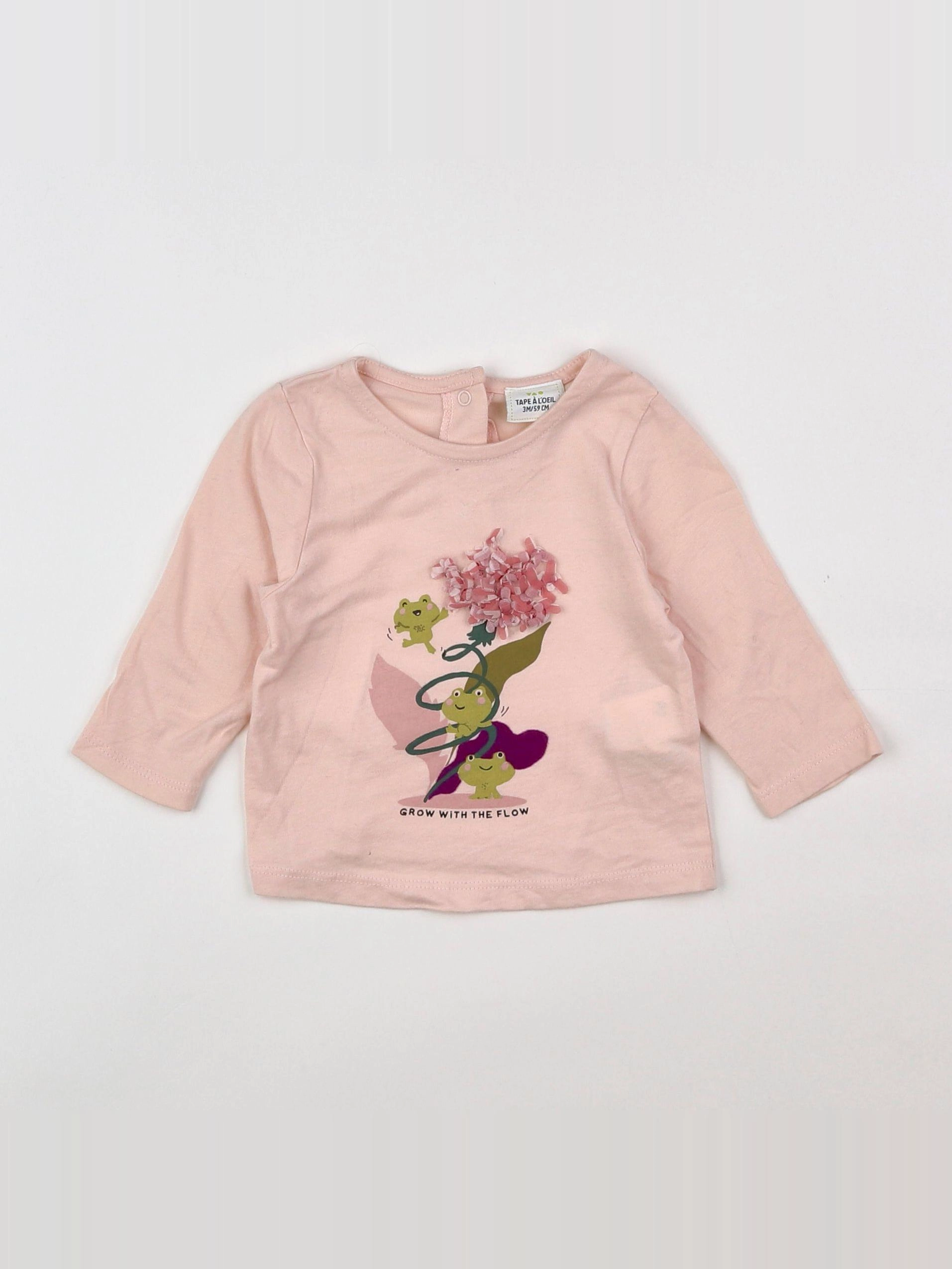 Tape à l'oeil - tee-shirt rose - 3 mois