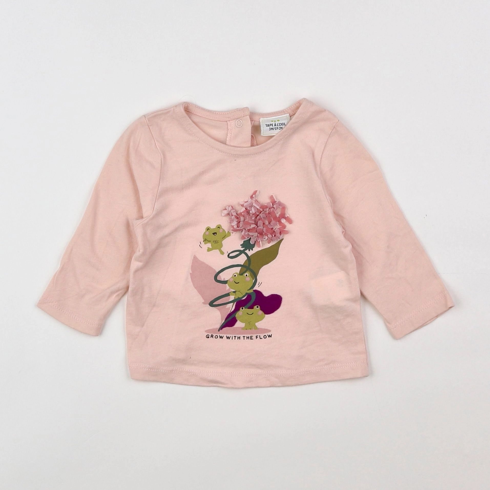 Tape à l'oeil - tee-shirt rose - 3 mois