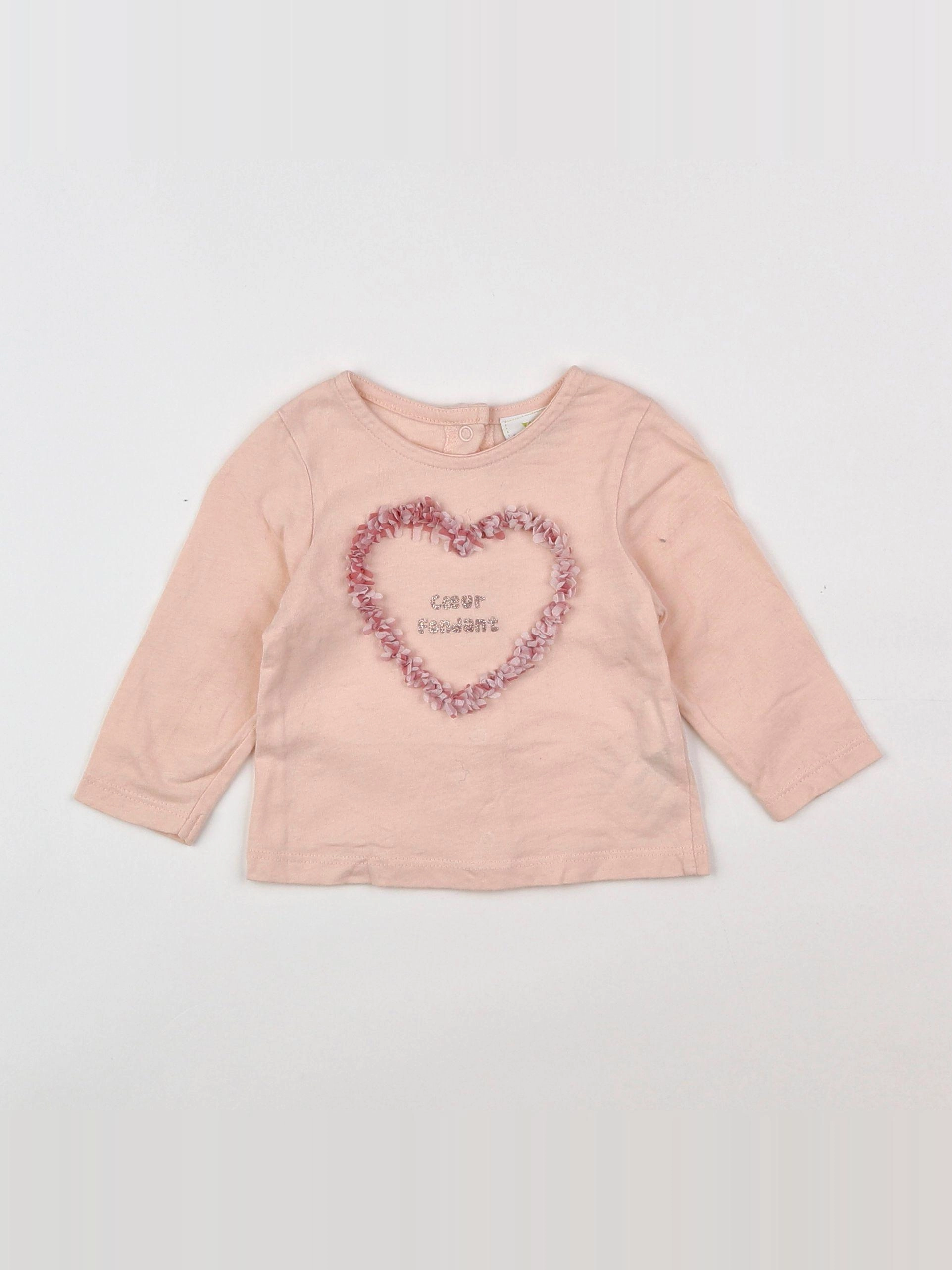 Tape à l'oeil - tee-shirt rose - 3 mois