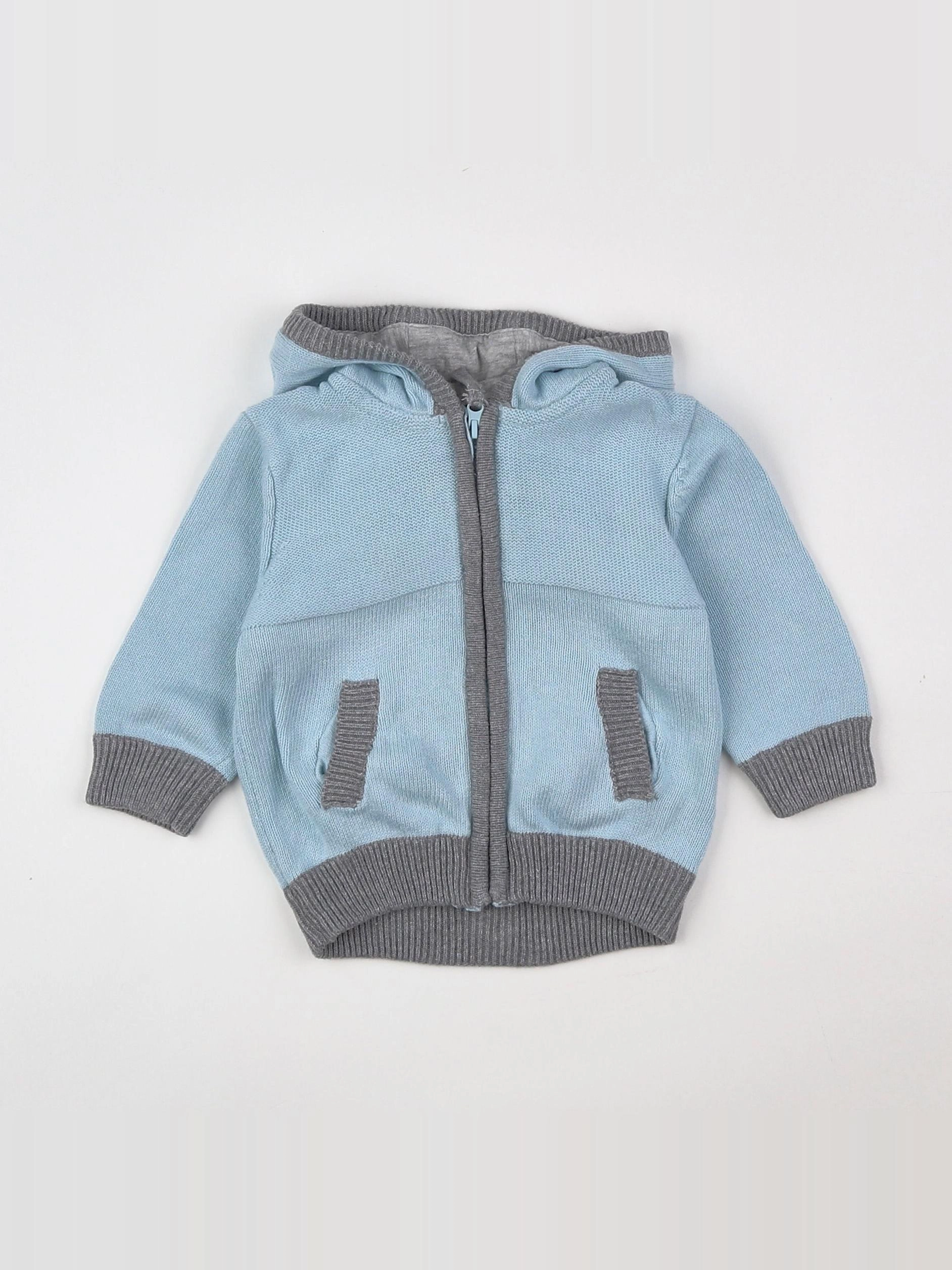 Vertbaudet - gilet bleu - 6 mois