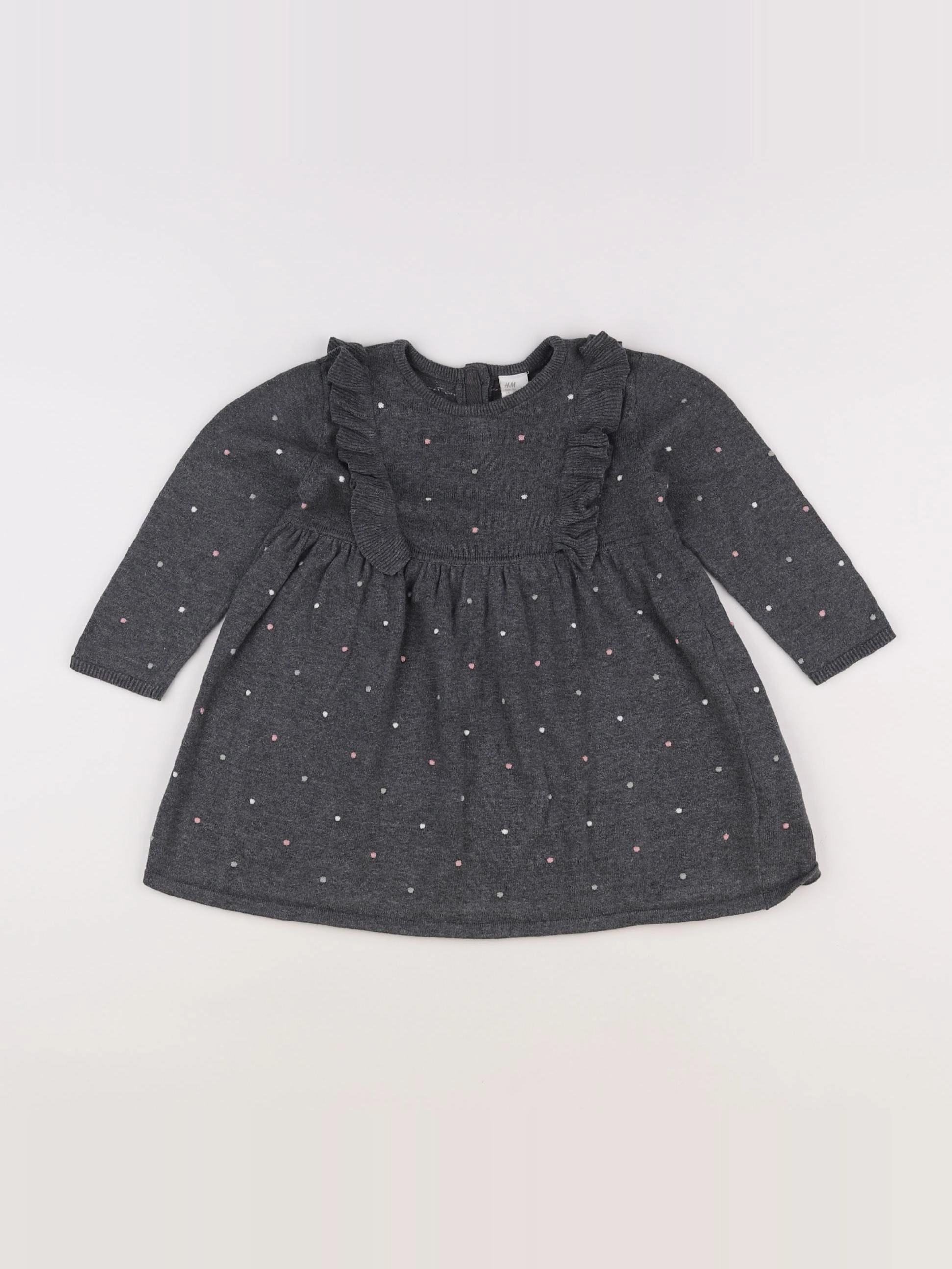 H&M - robe gris - 12/18 mois