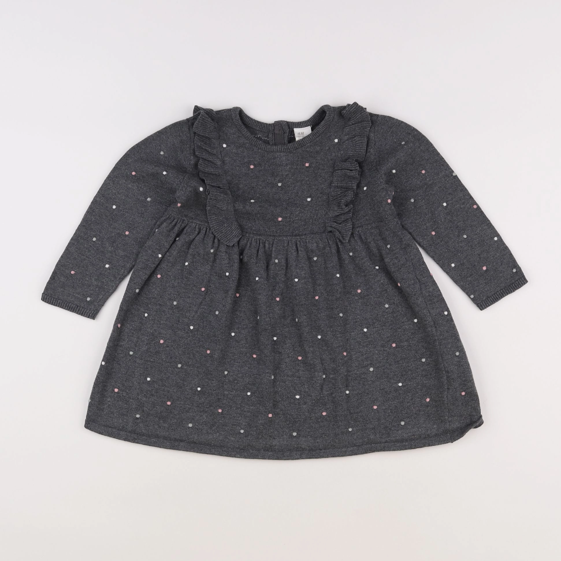 H&M - robe gris - 12/18 mois