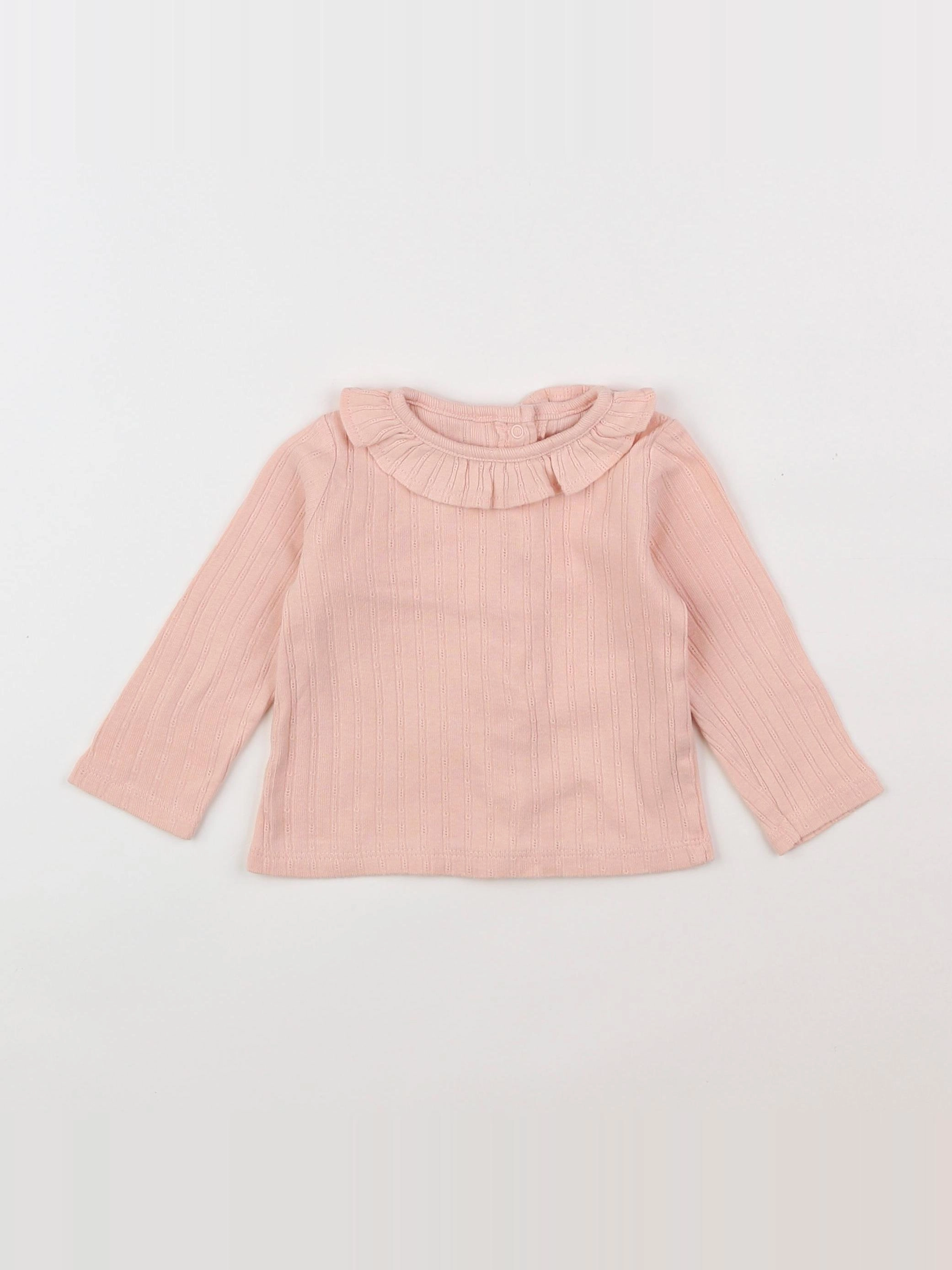 Vertbaudet - tee-shirt rose - 9 mois
