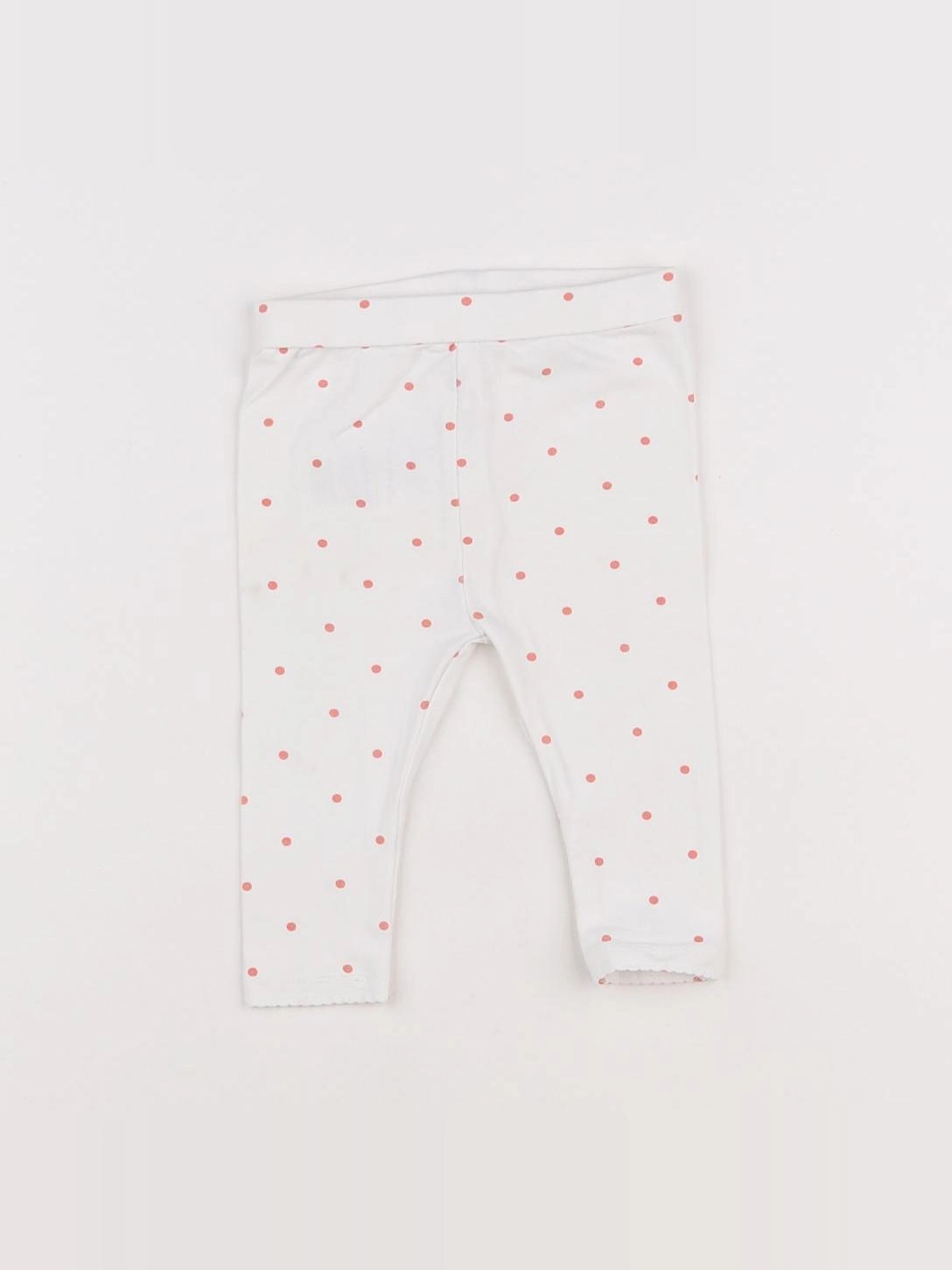 Vertbaudet - legging blanc, rose - 6 mois