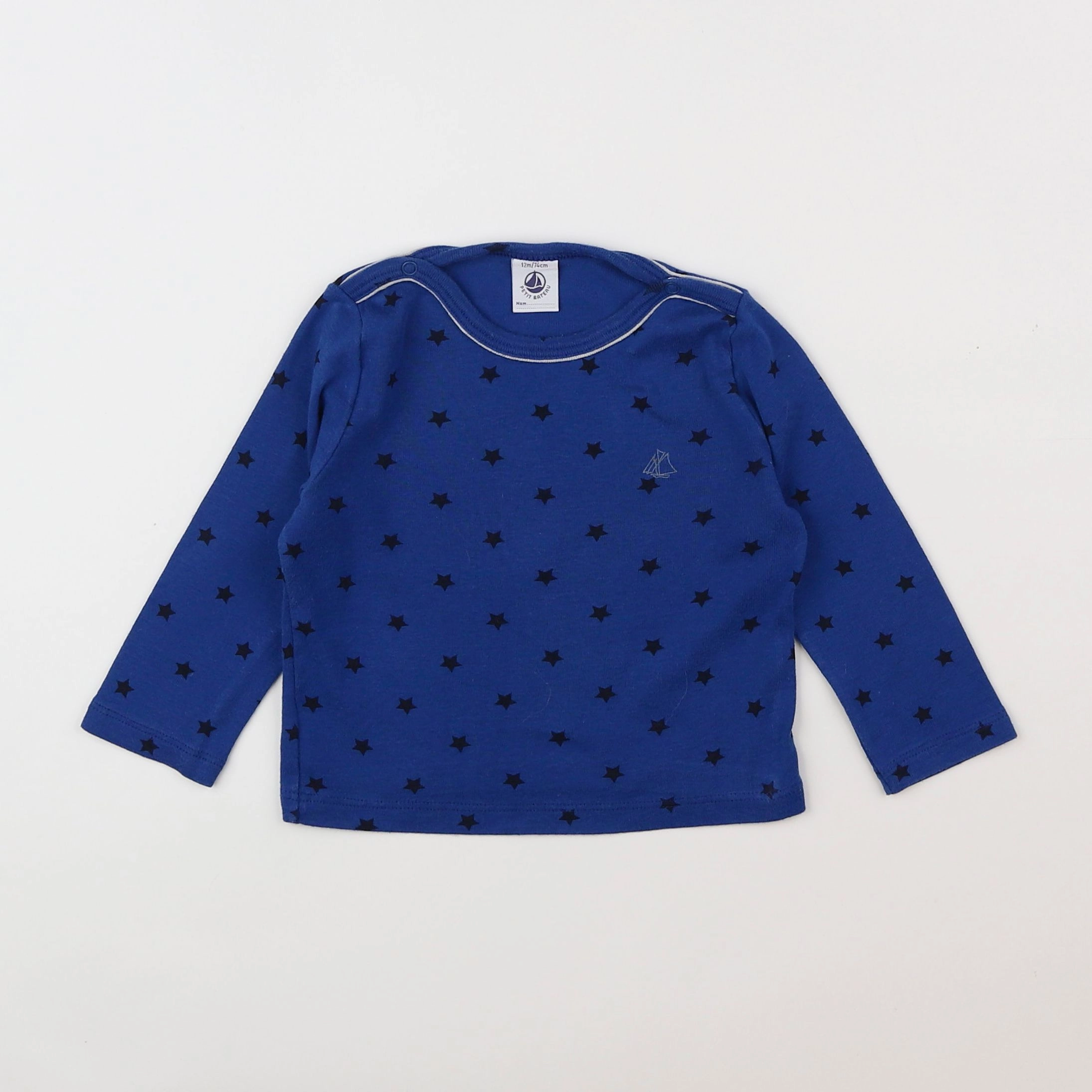 Petit Bateau - maillot de corps bleu - 12 mois