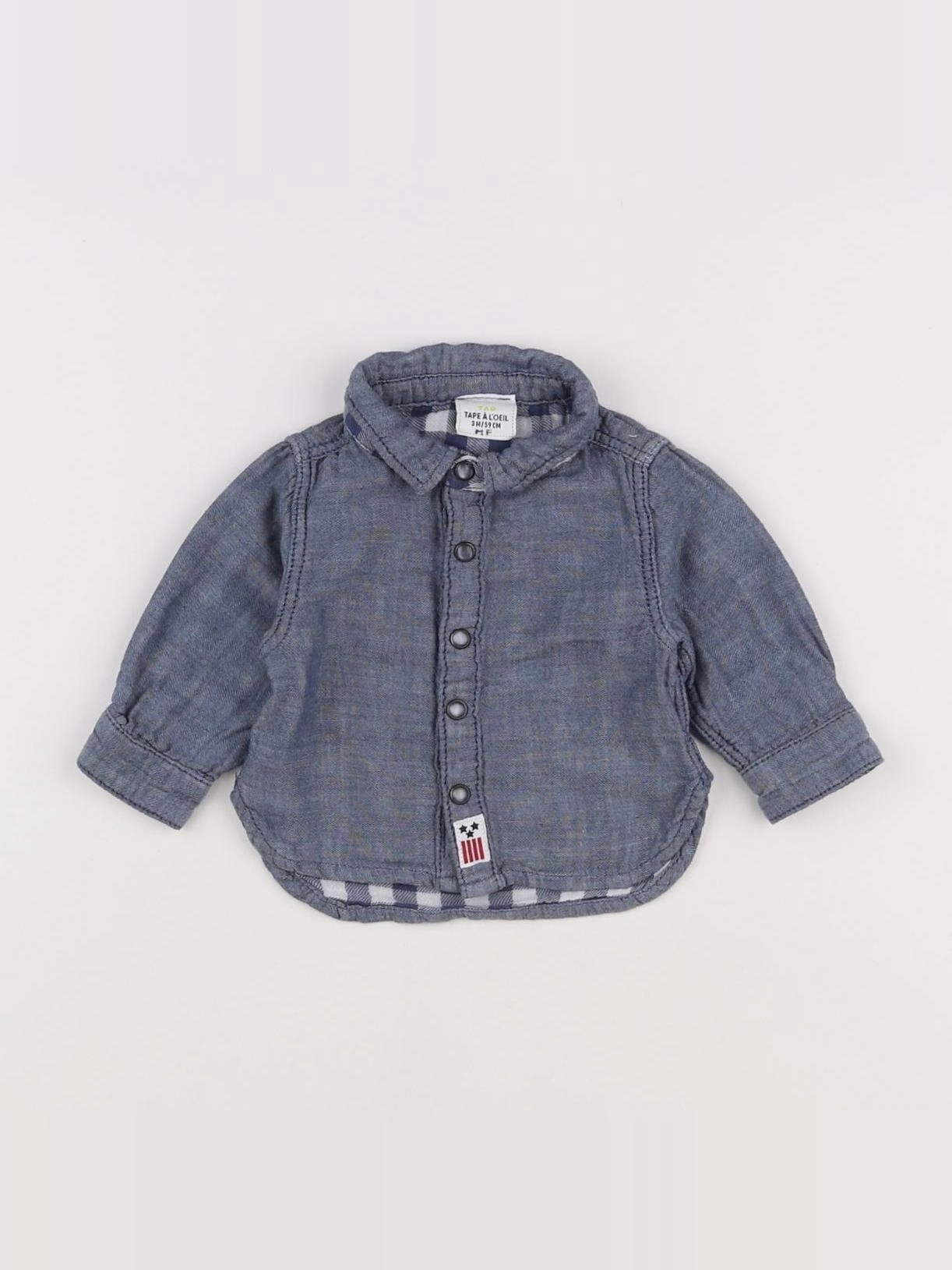 Tape à l'oeil - chemise bleu - 3 mois