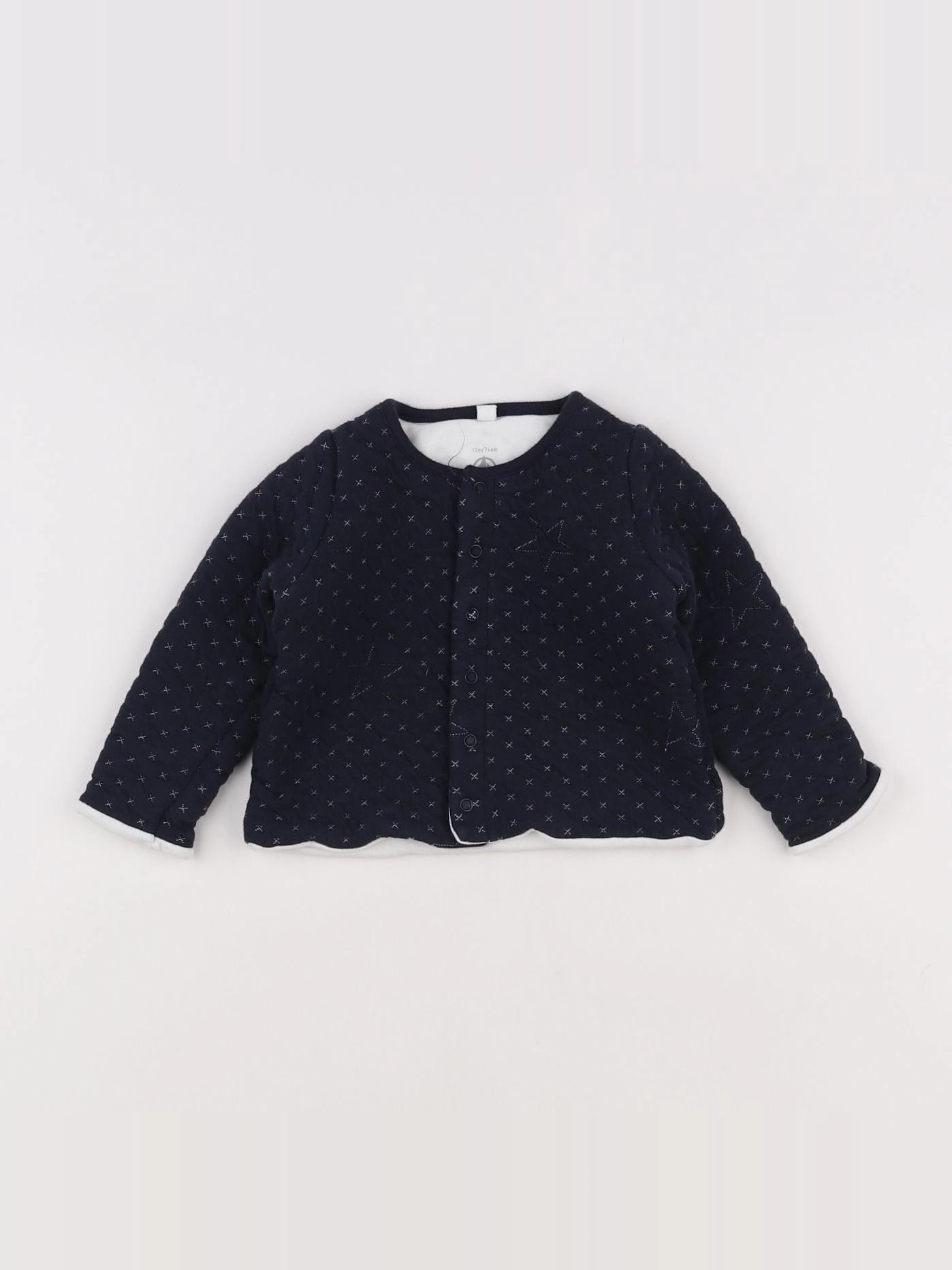 Petit Bateau - sweat bleu - 12 mois