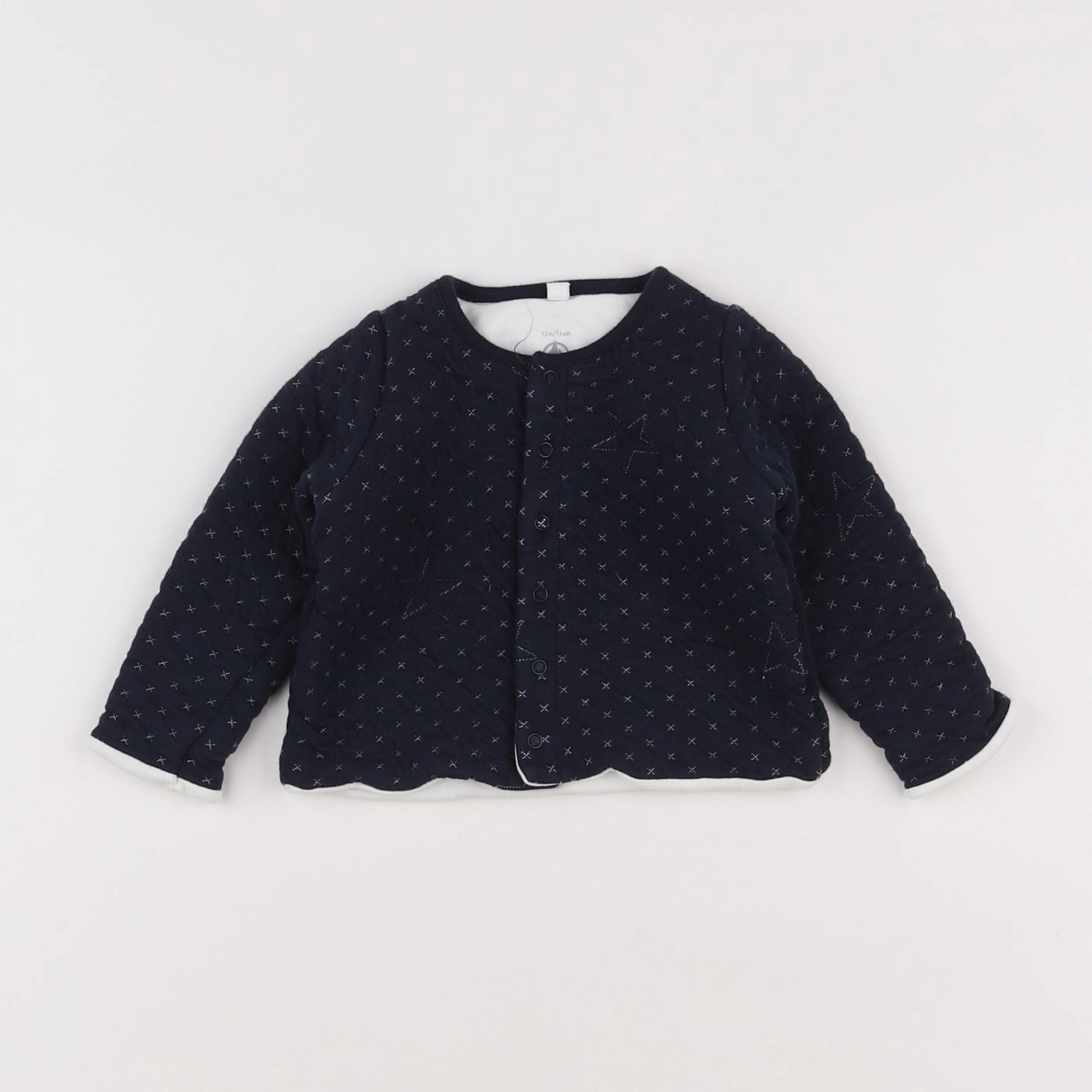 Petit Bateau - sweat bleu - 12 mois