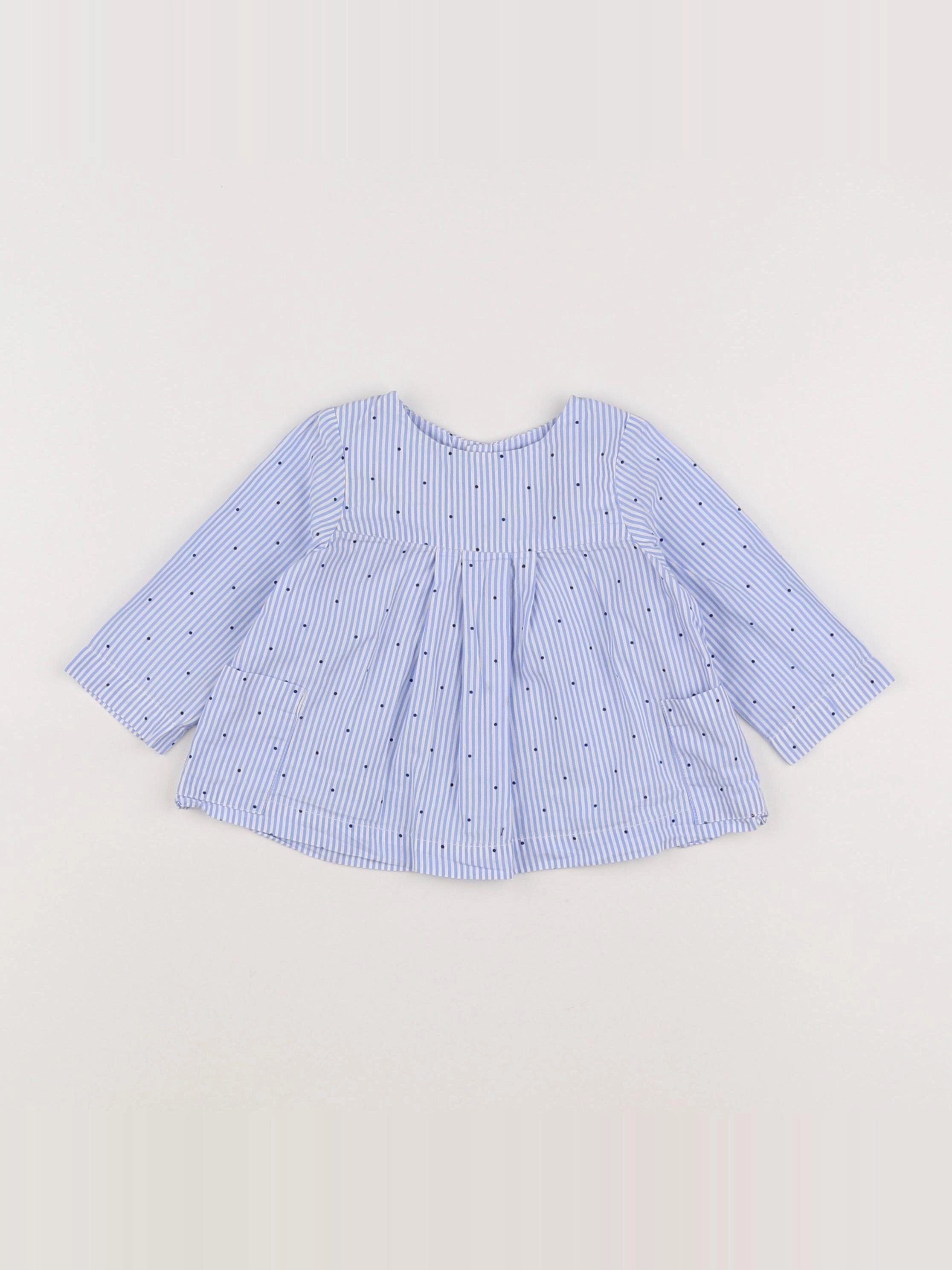 Jacadi - blouse bleu - 6 mois