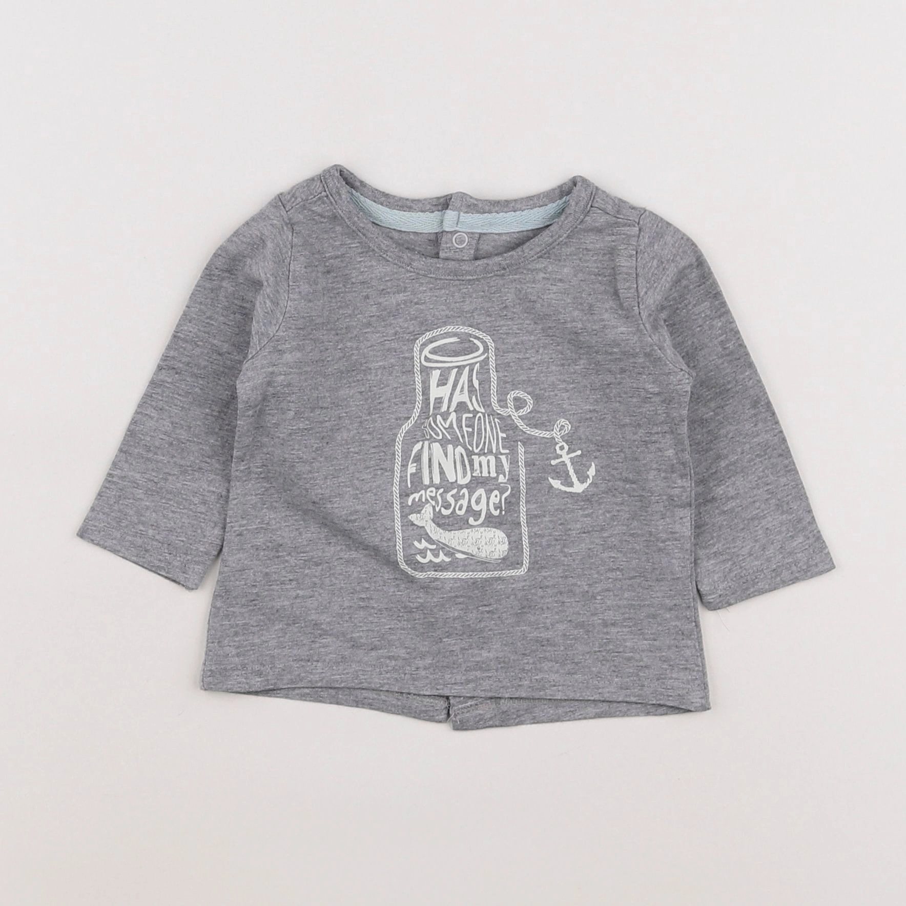 Vertbaudet - tee-shirt gris - 3 mois