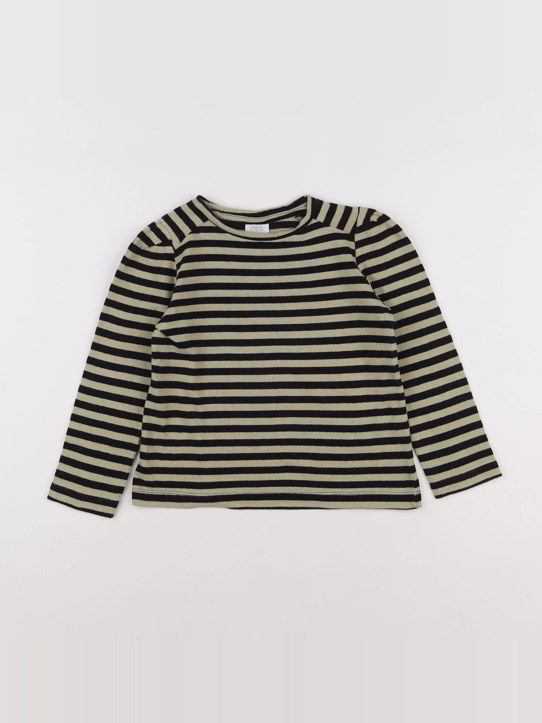 Zara - tee-shirt beige, noir - 6 ans