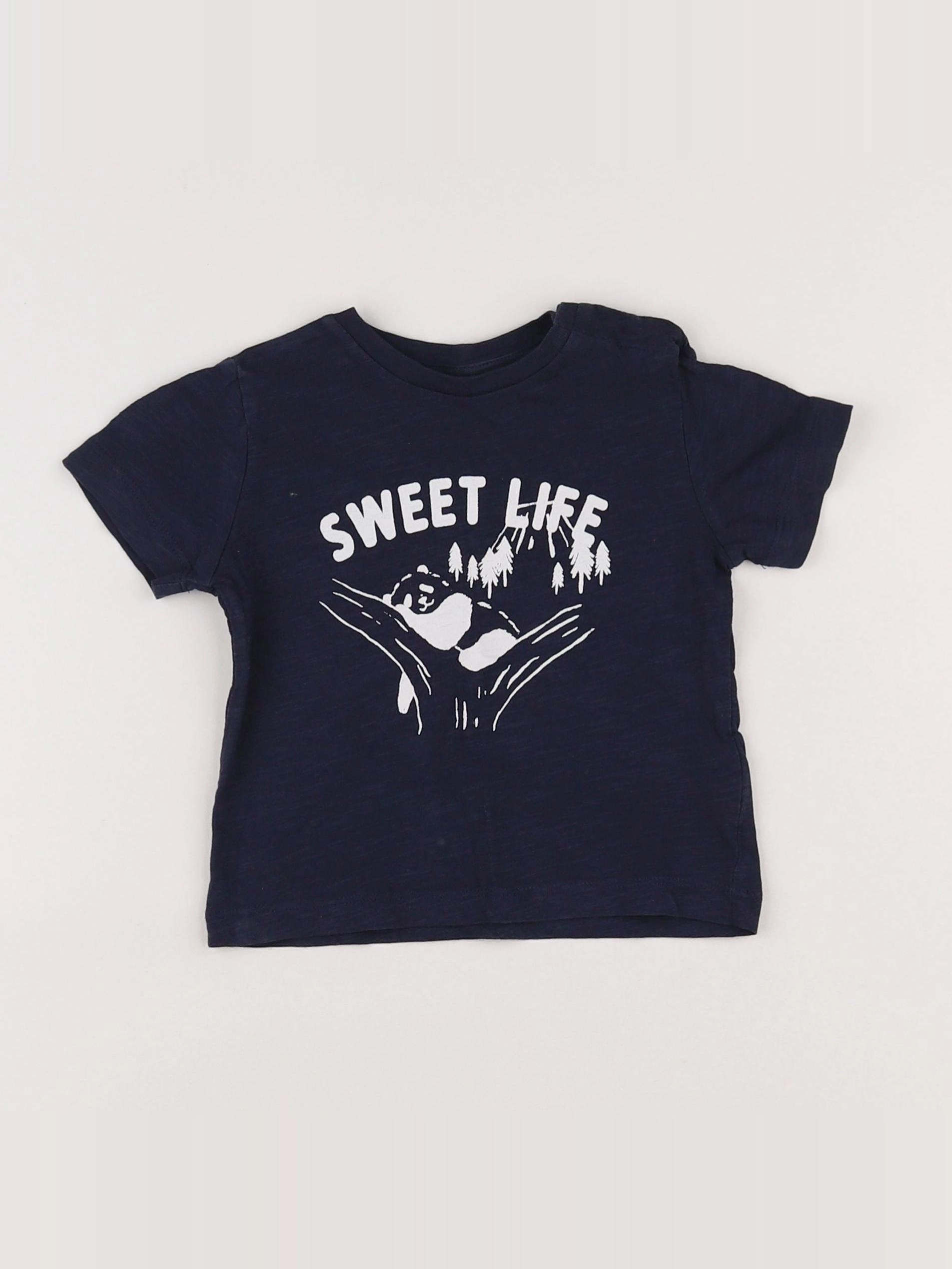 Boutchou - tee-shirt bleu - 12 mois