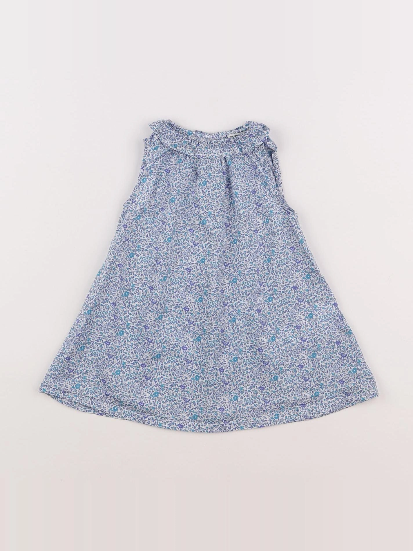 Cyrillus - robe blanc, bleu - 9 mois