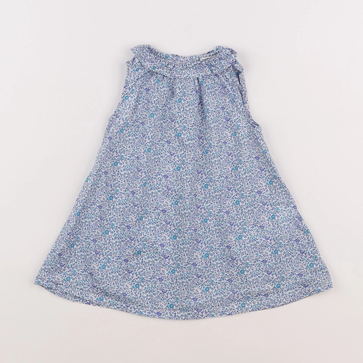Cyrillus - robe blanc, bleu - 9 mois