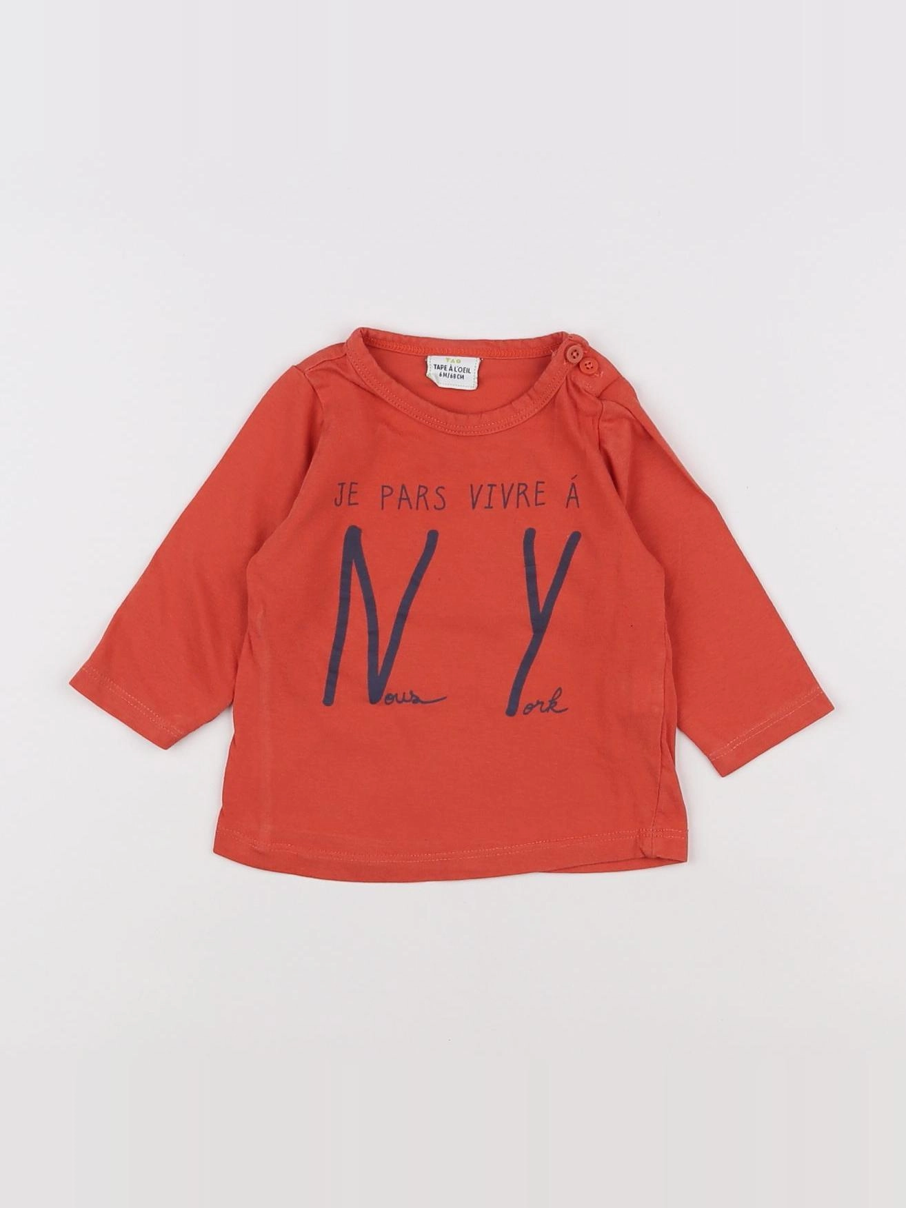 Tape à l'oeil - tee-shirt orange - 6 mois