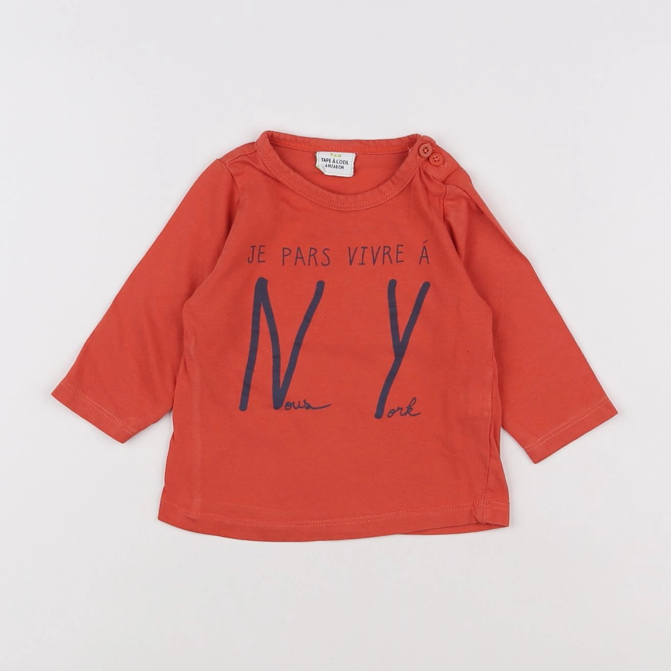 Tape à l'oeil - tee-shirt orange - 6 mois