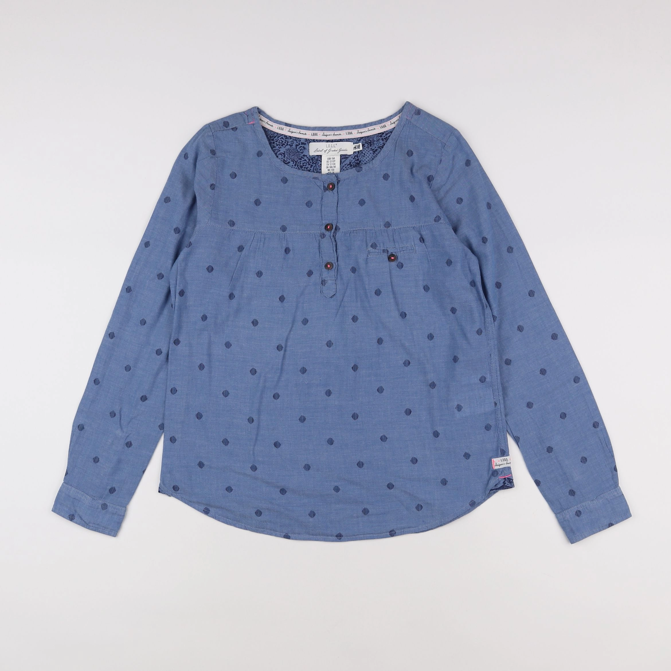 H&M - blouse bleu - 12/13 ans