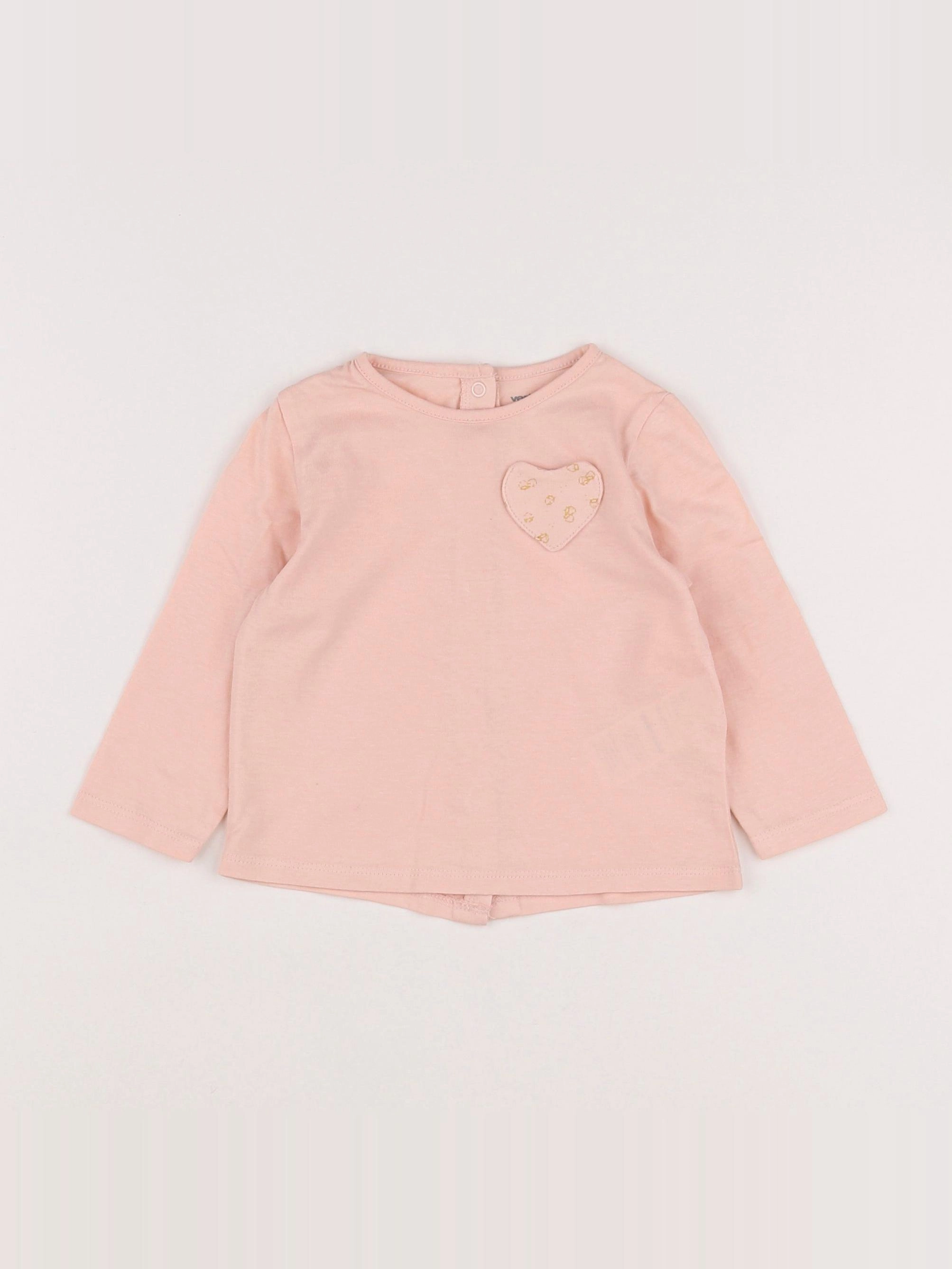 Vertbaudet - tee-shirt rose - 9 mois