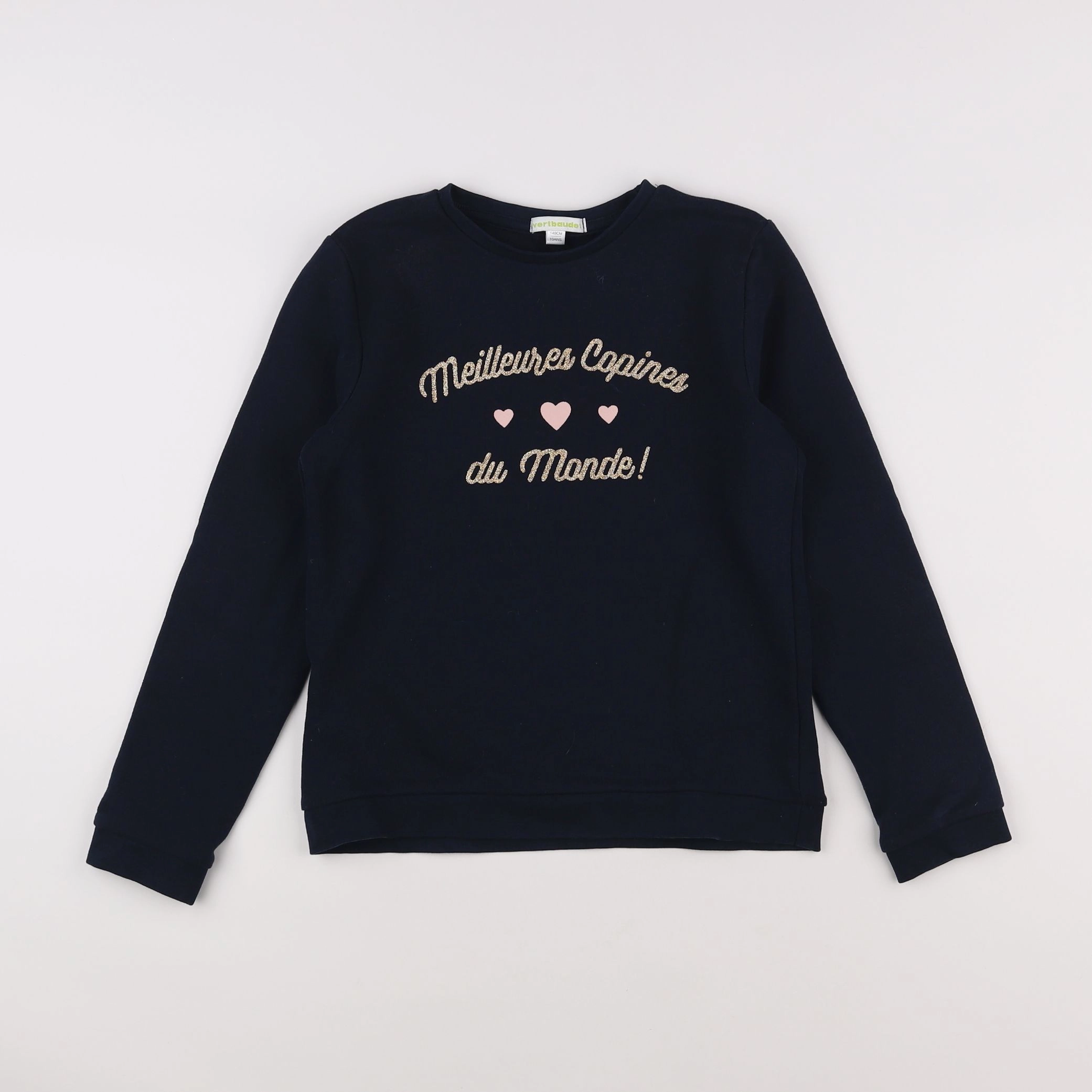 Vertbaudet - sweat or, bleu - 10 ans