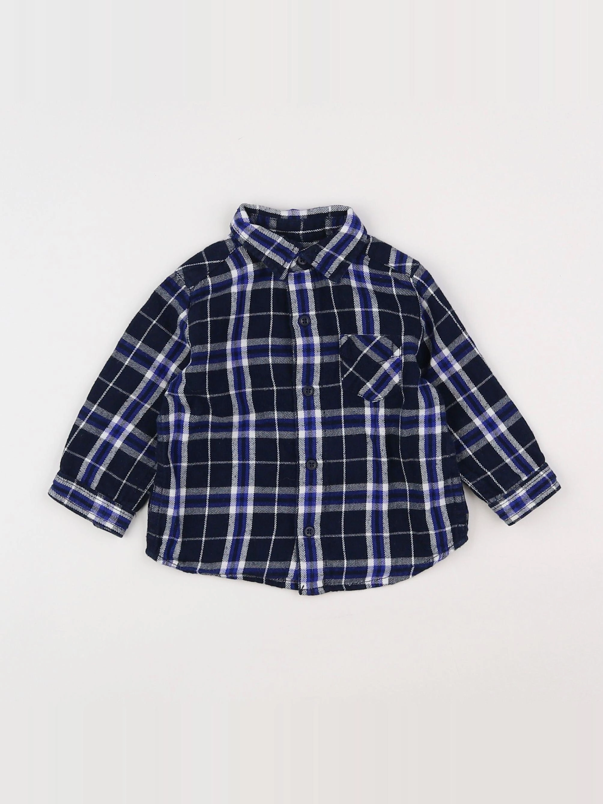 Boutchou - chemise bleu - 6 mois