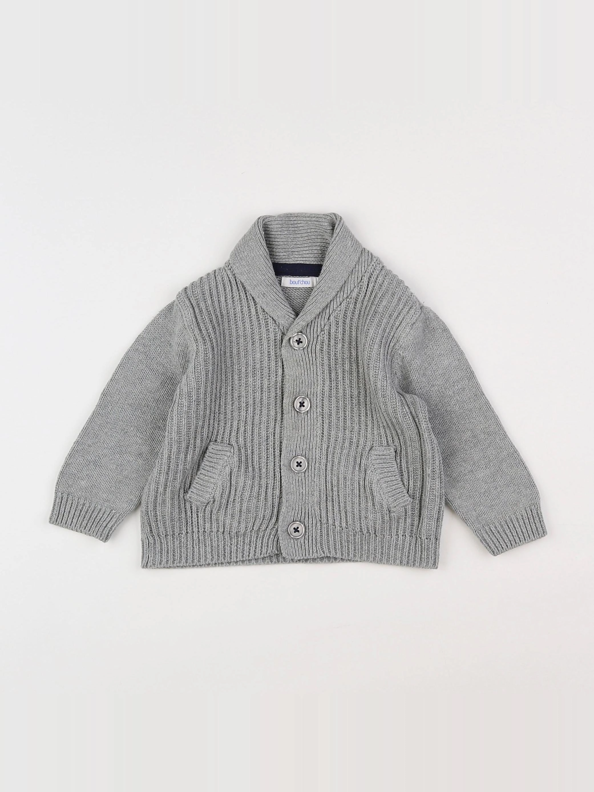 Boutchou - gilet gris - 6 mois