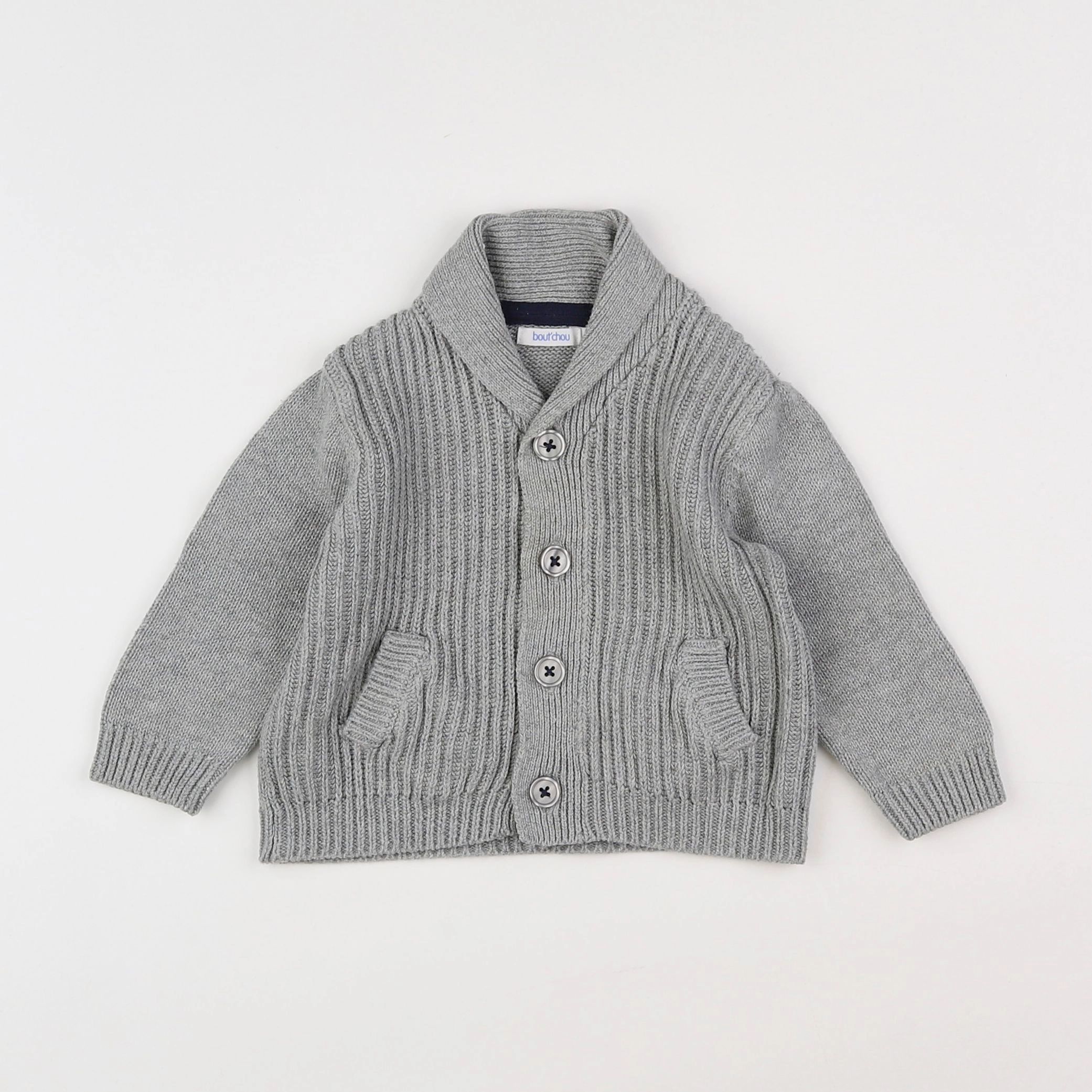 Boutchou - gilet gris - 6 mois