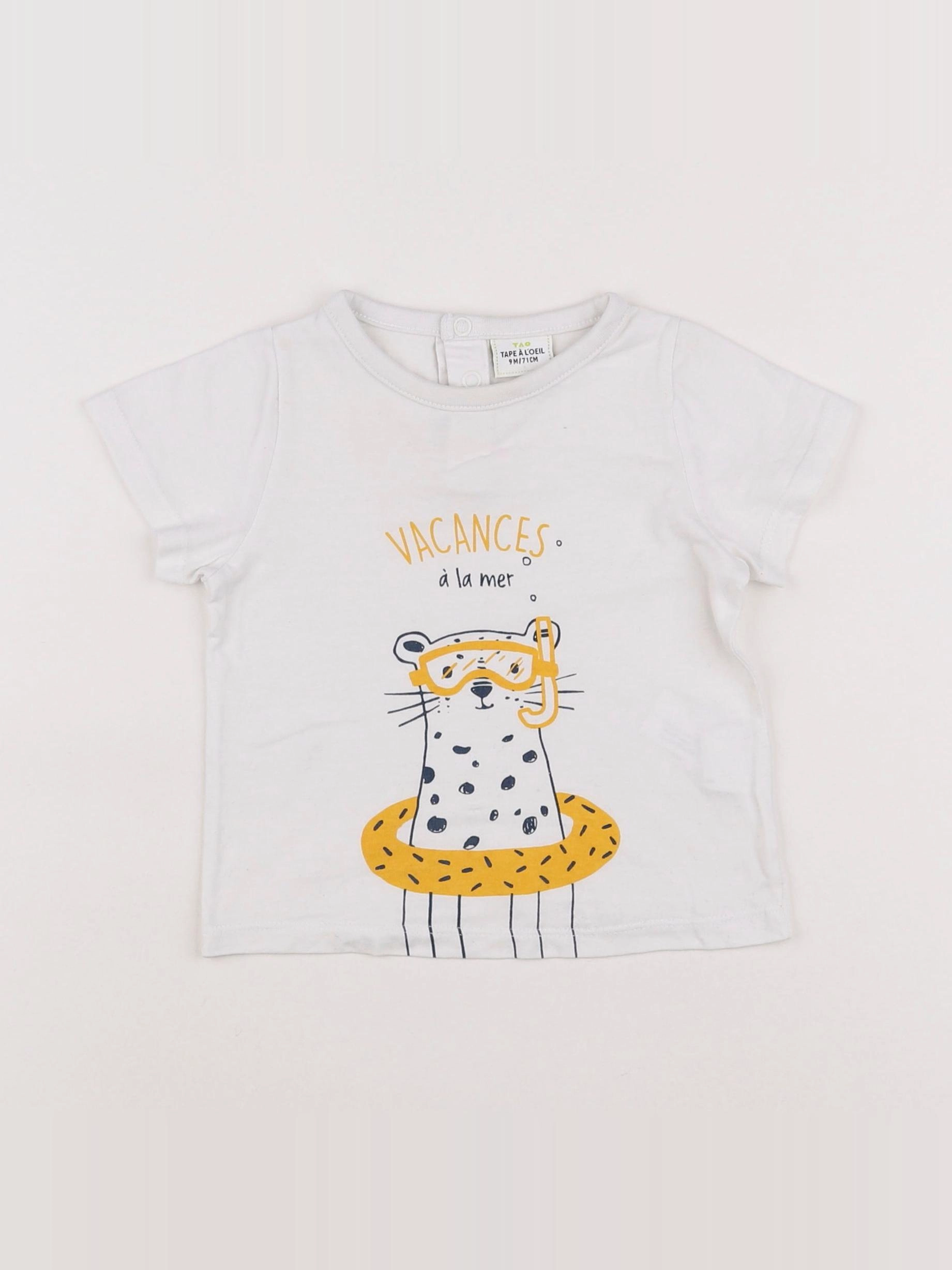 Tape à l'oeil - tee-shirt blanc, jaune - 9 mois