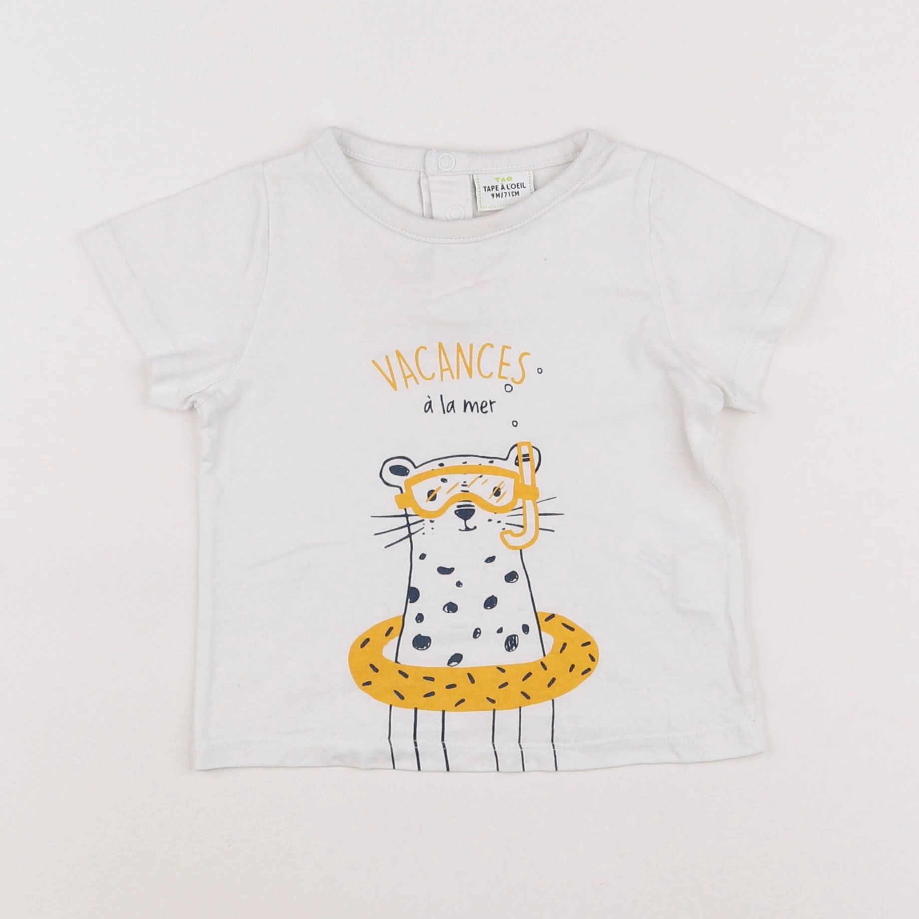 Tape à l'oeil - tee-shirt blanc, jaune - 9 mois