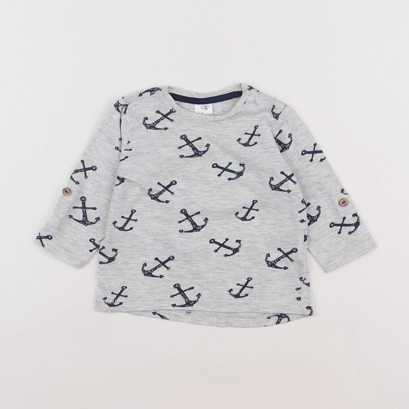 H&M - tee-shirt gris - 4/6 mois