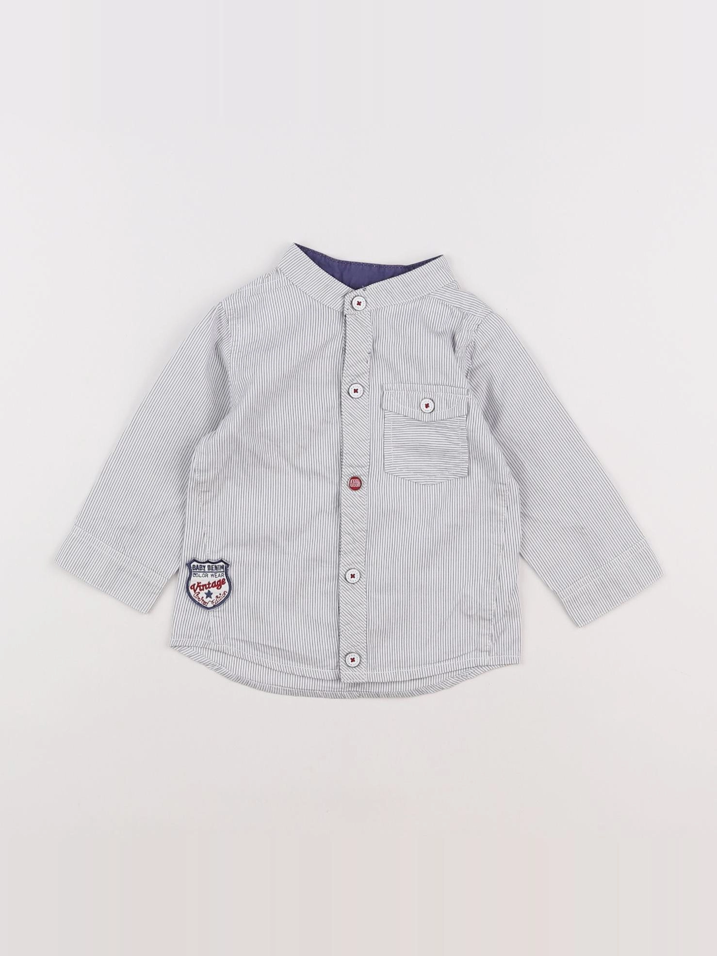 Tape à l'oeil - chemise imprimé au dos blanc, bleu - 12 mois