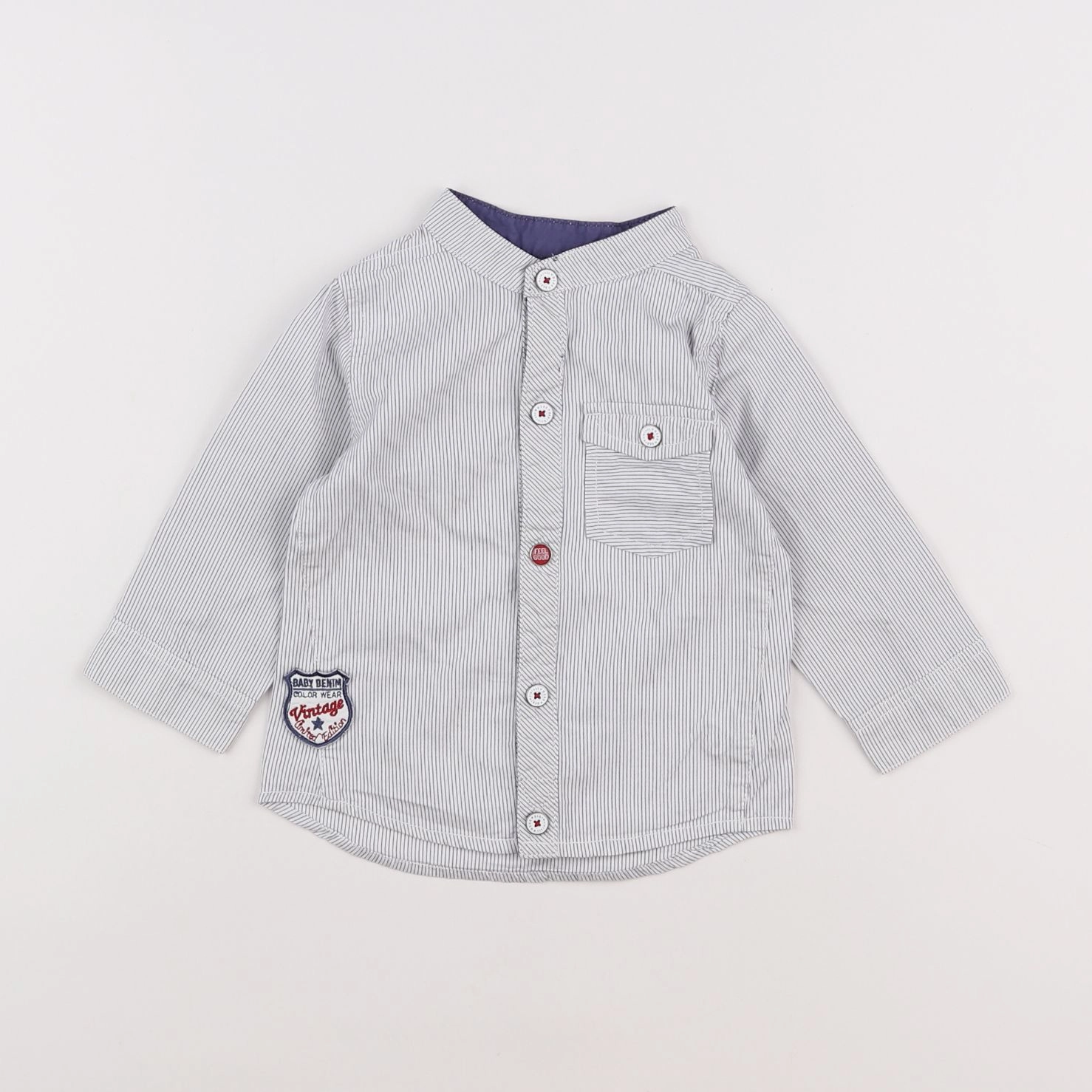 Tape à l'oeil - chemise imprimé au dos blanc, bleu - 12 mois
