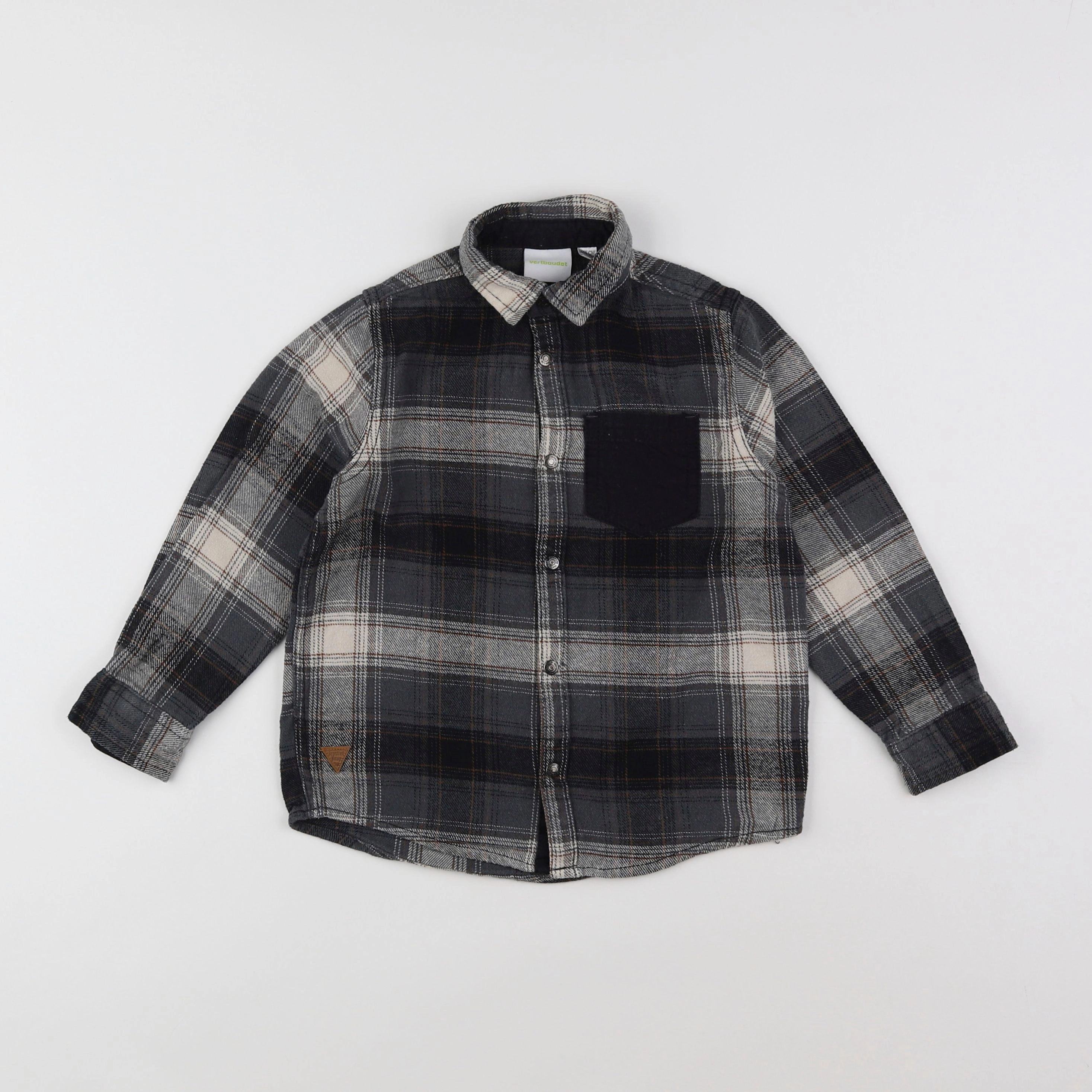 Vertbaudet - chemise gris - 6 ans