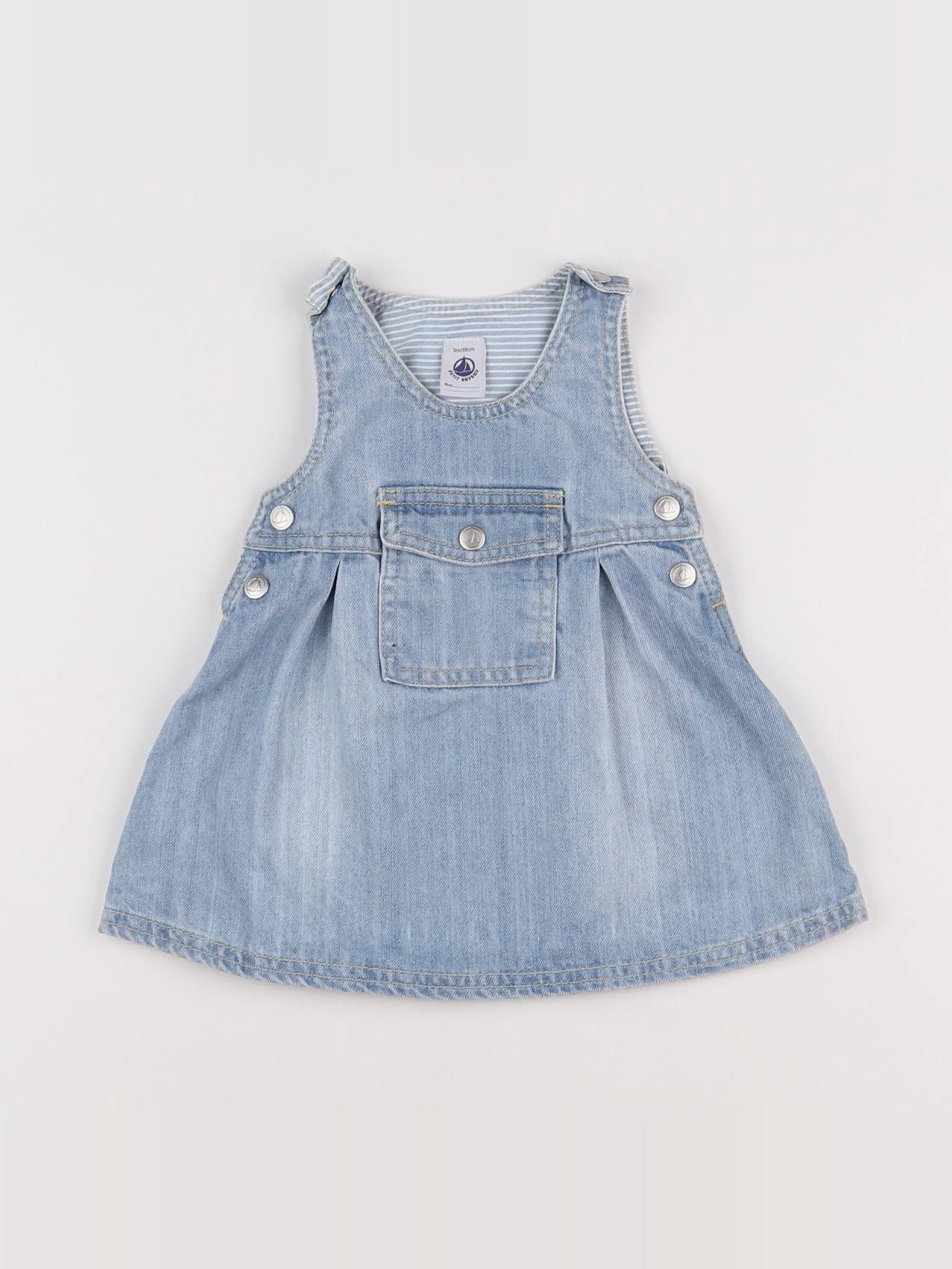 Petit Bateau - robe bleu - 3 mois