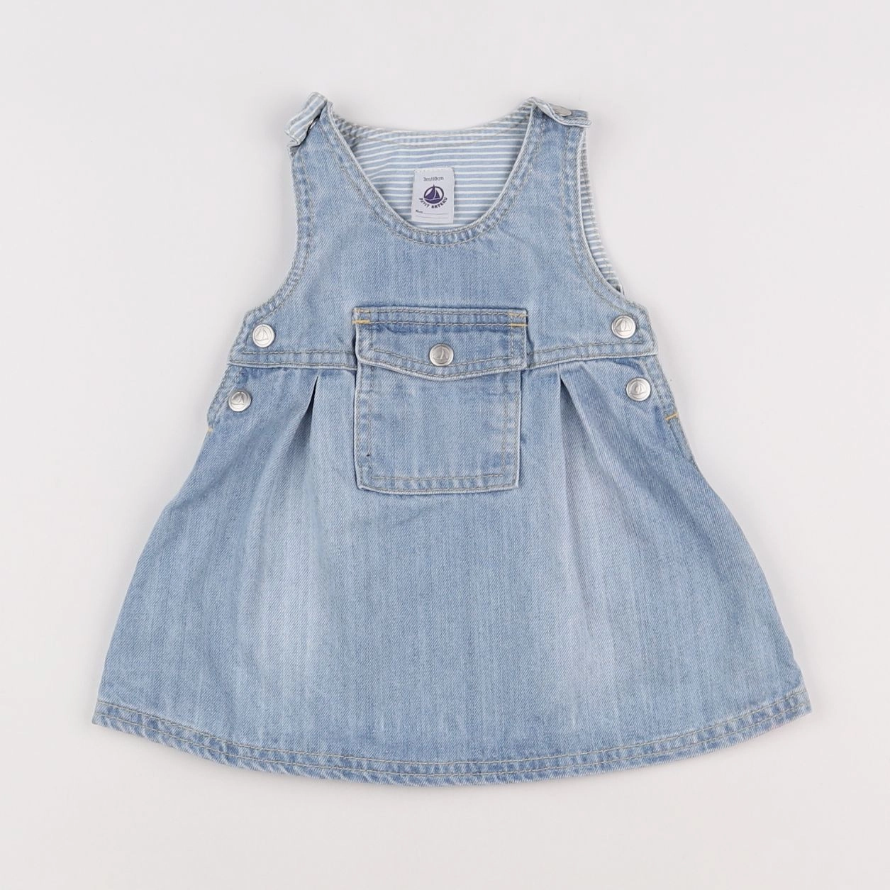 Petit Bateau - robe bleu - 3 mois