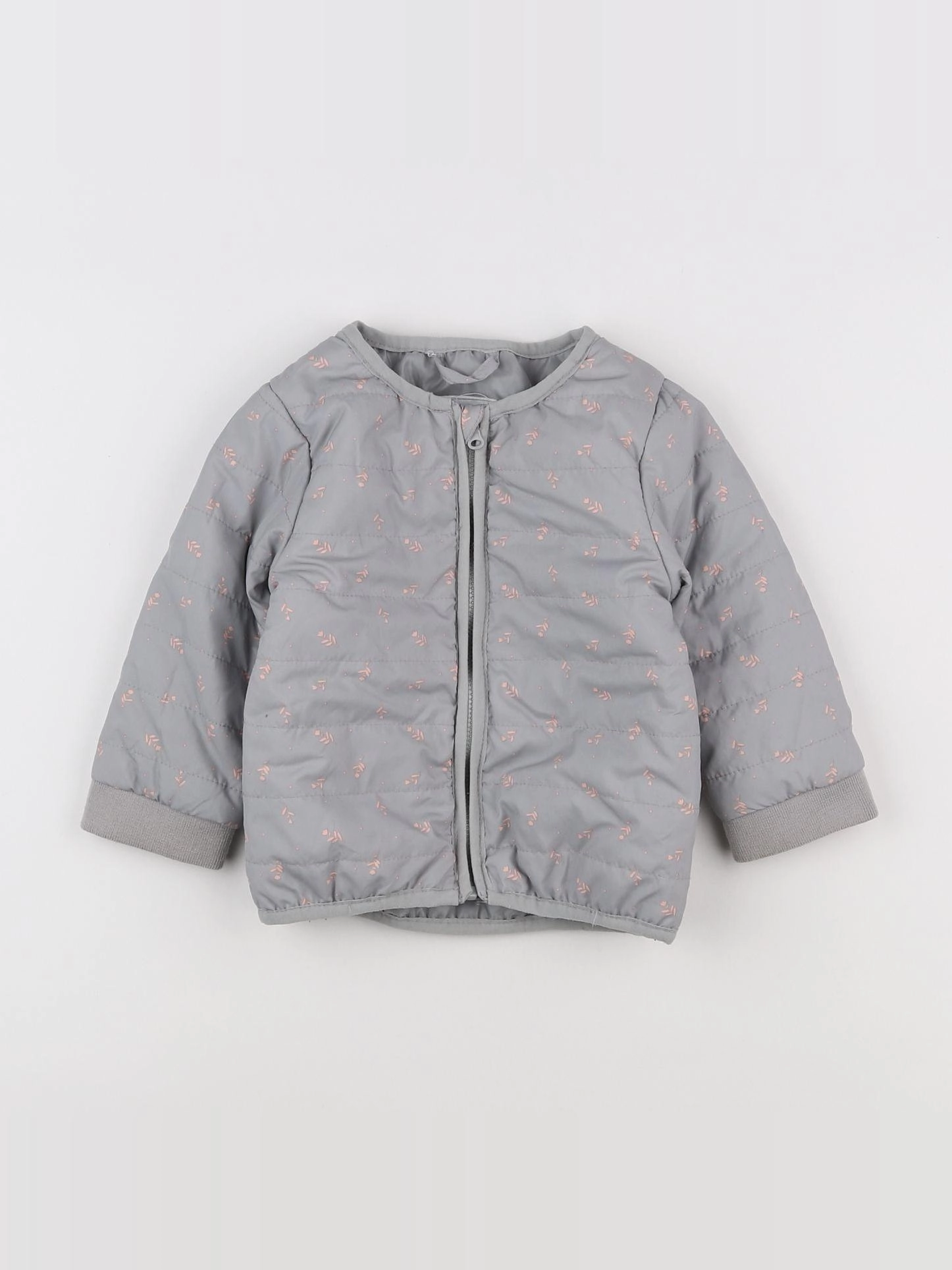 Vertbaudet - doudoune gris, rose - 18 mois