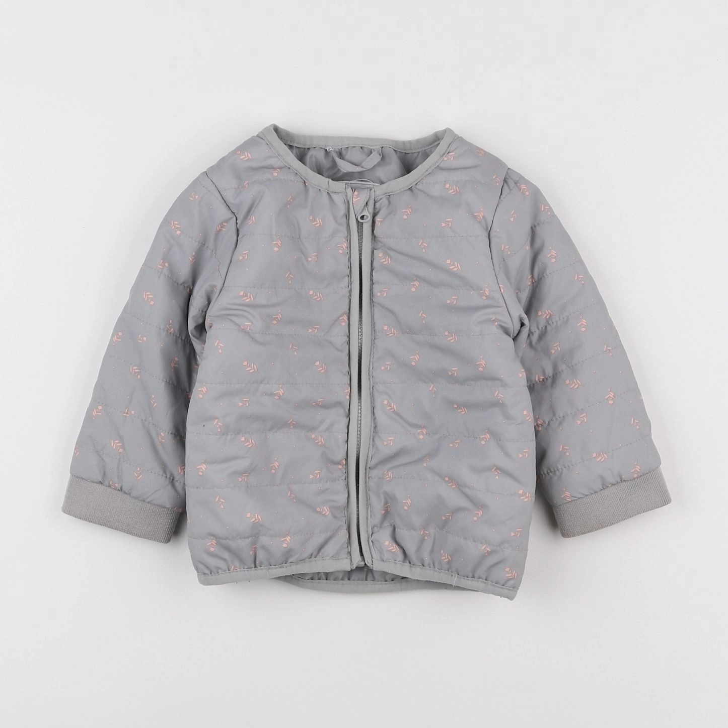 Vertbaudet - doudoune gris, rose - 18 mois