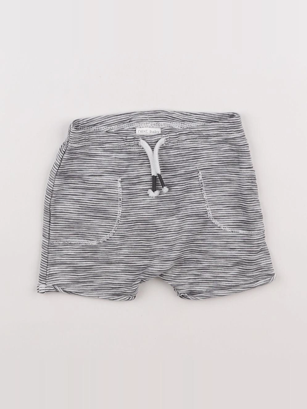 Next - short blanc, gris - 6/9 mois