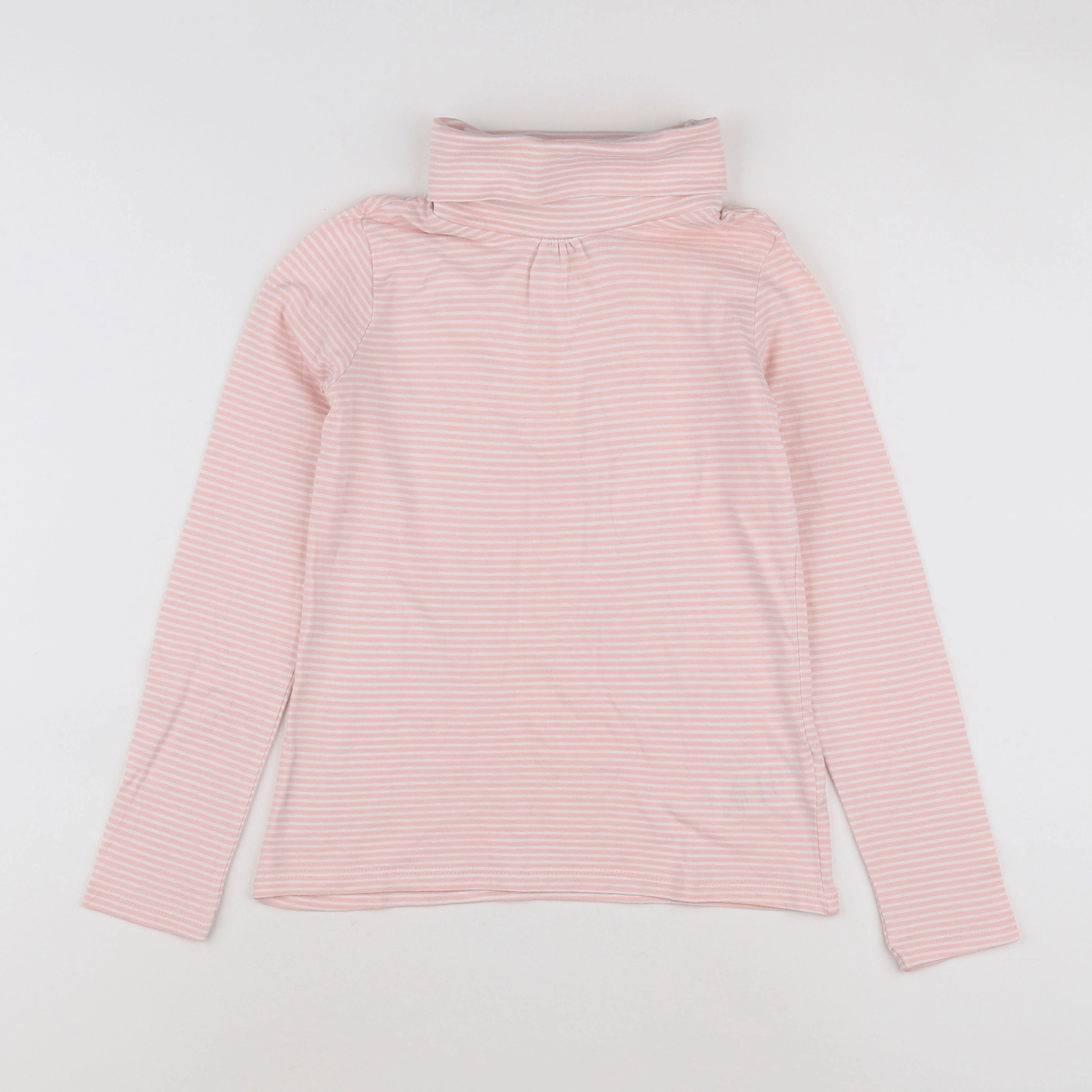 Vertbaudet - sous-pull blanc, rose - 10 ans