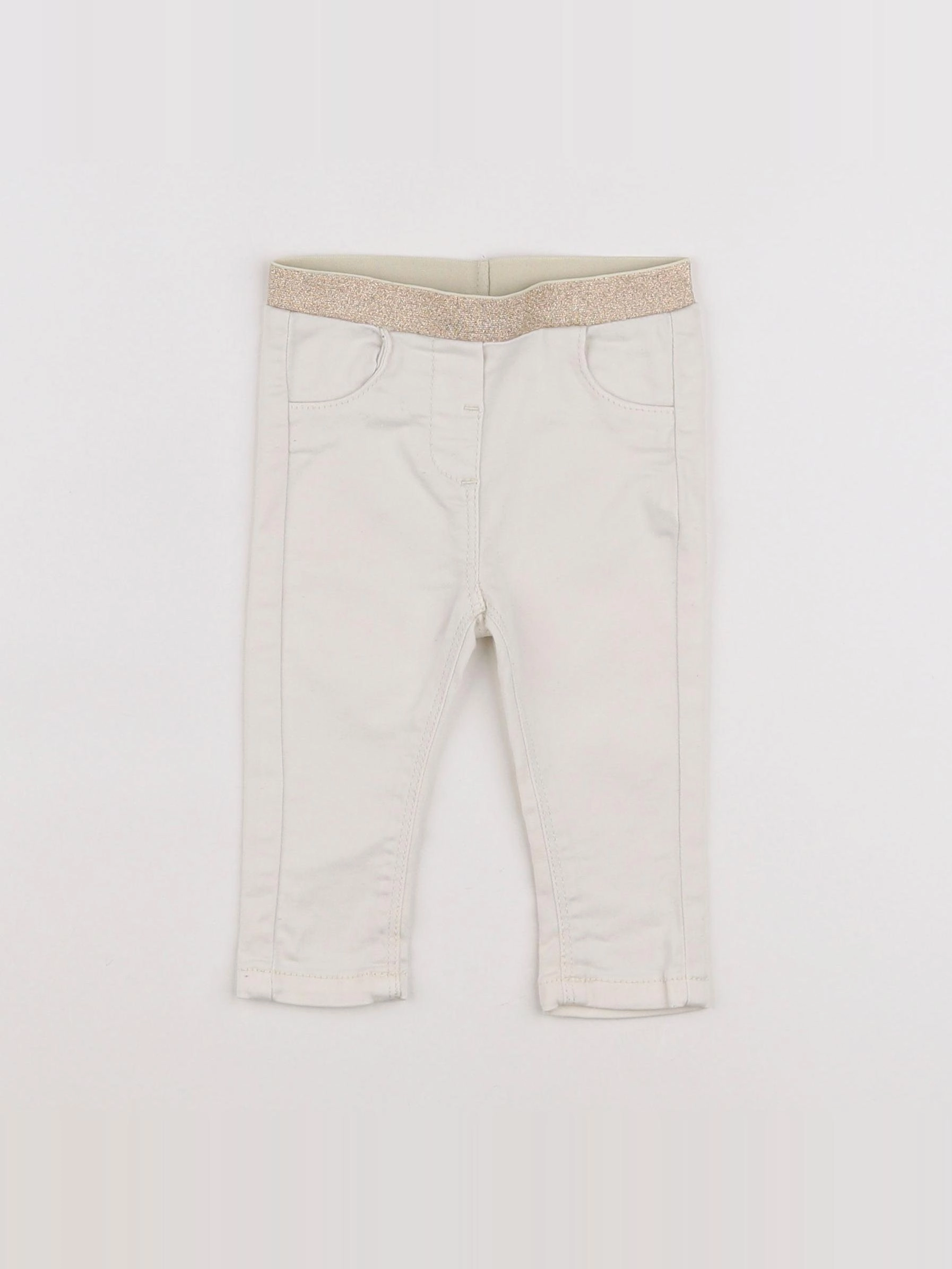 Tape à l'oeil - jegging blanc, or - 6 mois