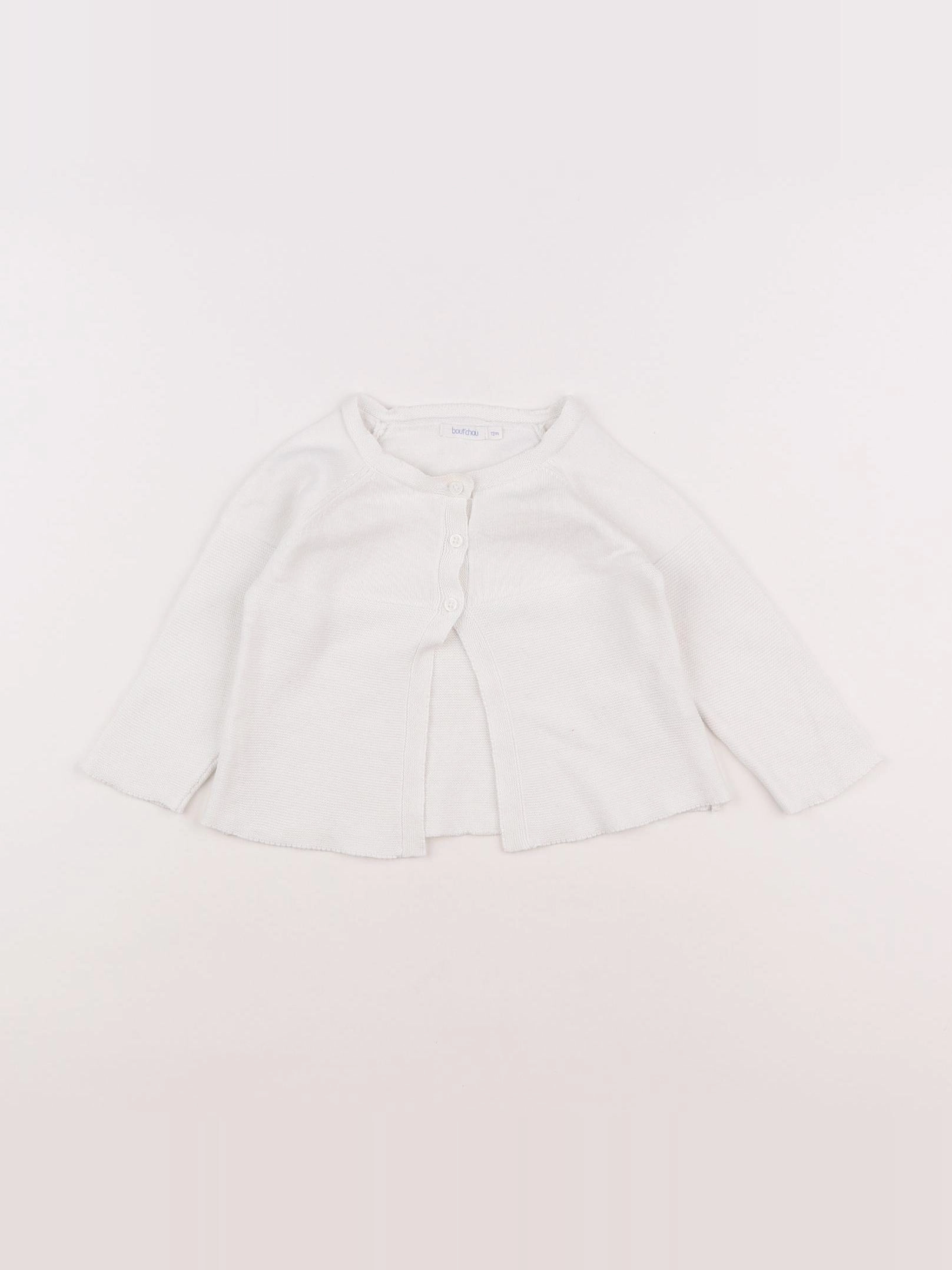 Boutchou - gilet blanc - 12 mois
