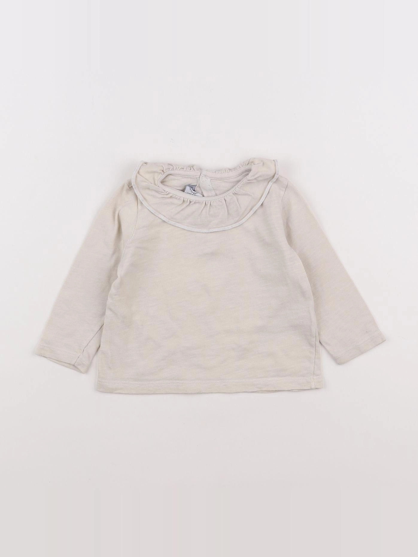 Petit Bateau - tee-shirt beige - 12 mois