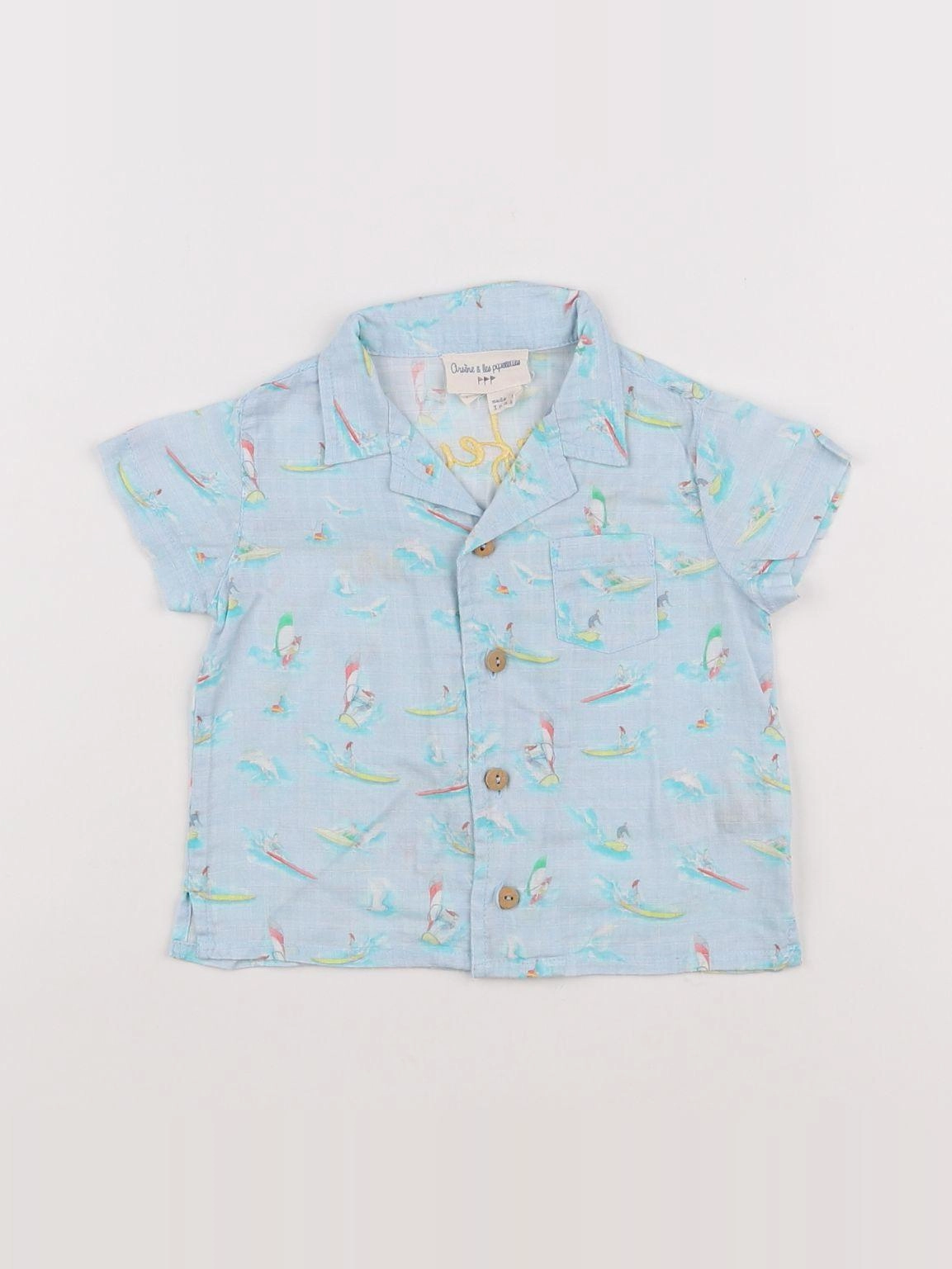 Arsène et les pipelettes - chemise multicolore - 12 mois
