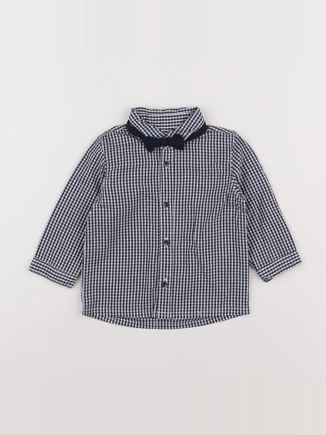 Vertbaudet - chemise bleu, blanc - 12 mois
