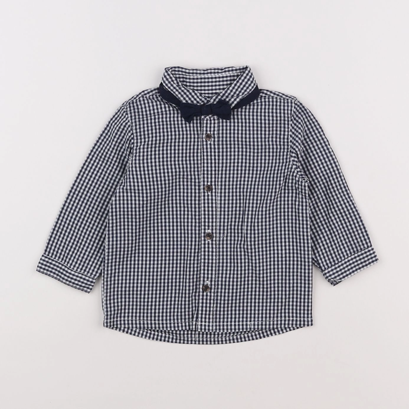 Vertbaudet - chemise bleu, blanc - 12 mois