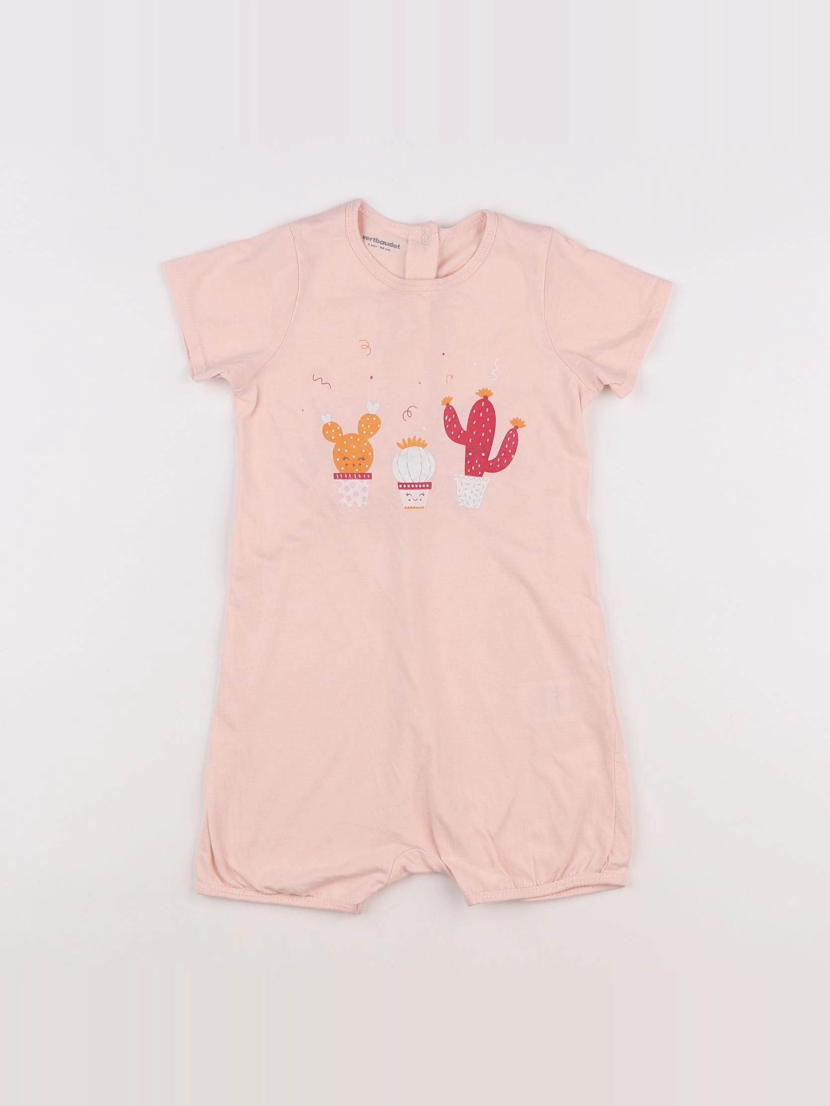 Vertbaudet - pyjama coton rose - 3 mois