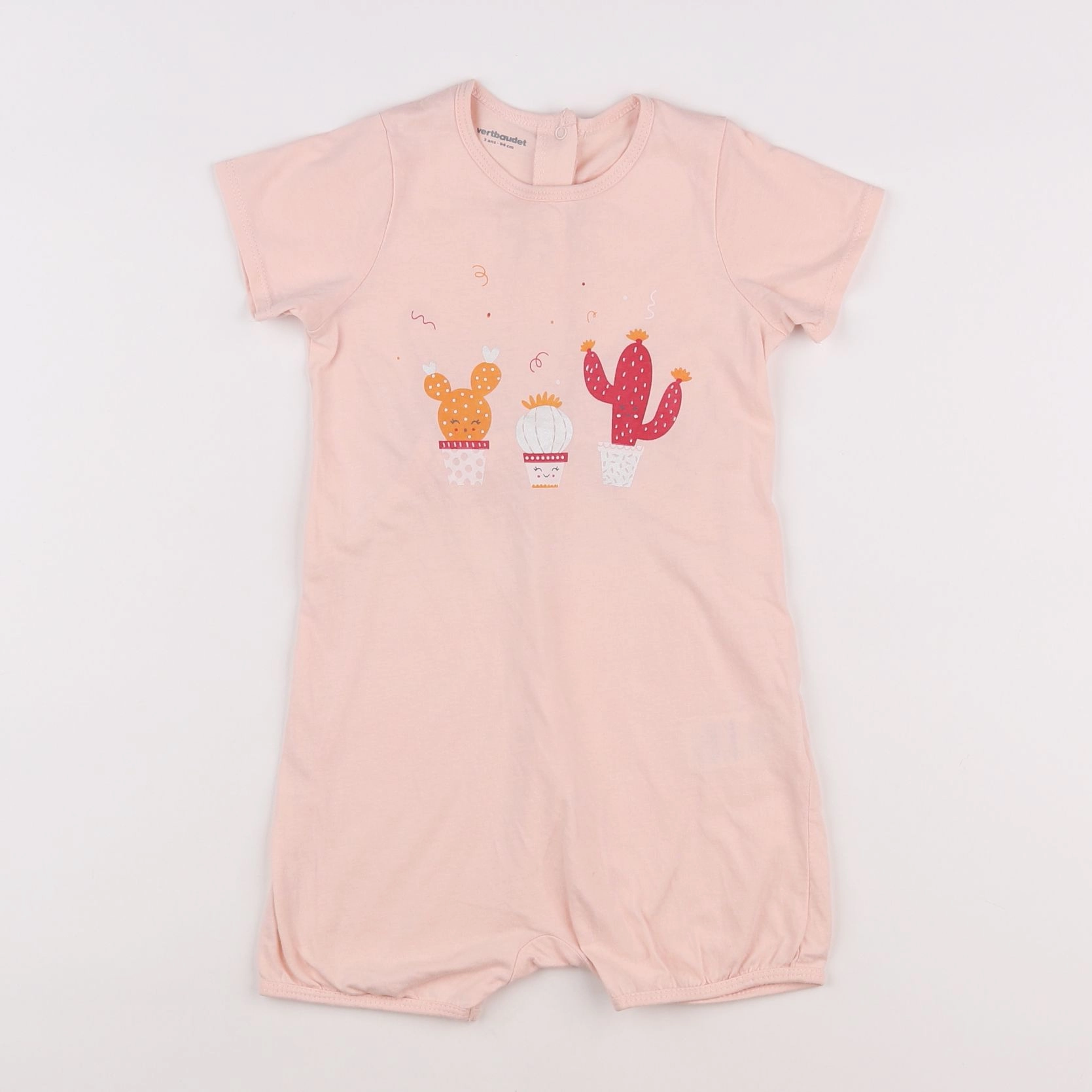 Vertbaudet - pyjama coton rose - 3 mois